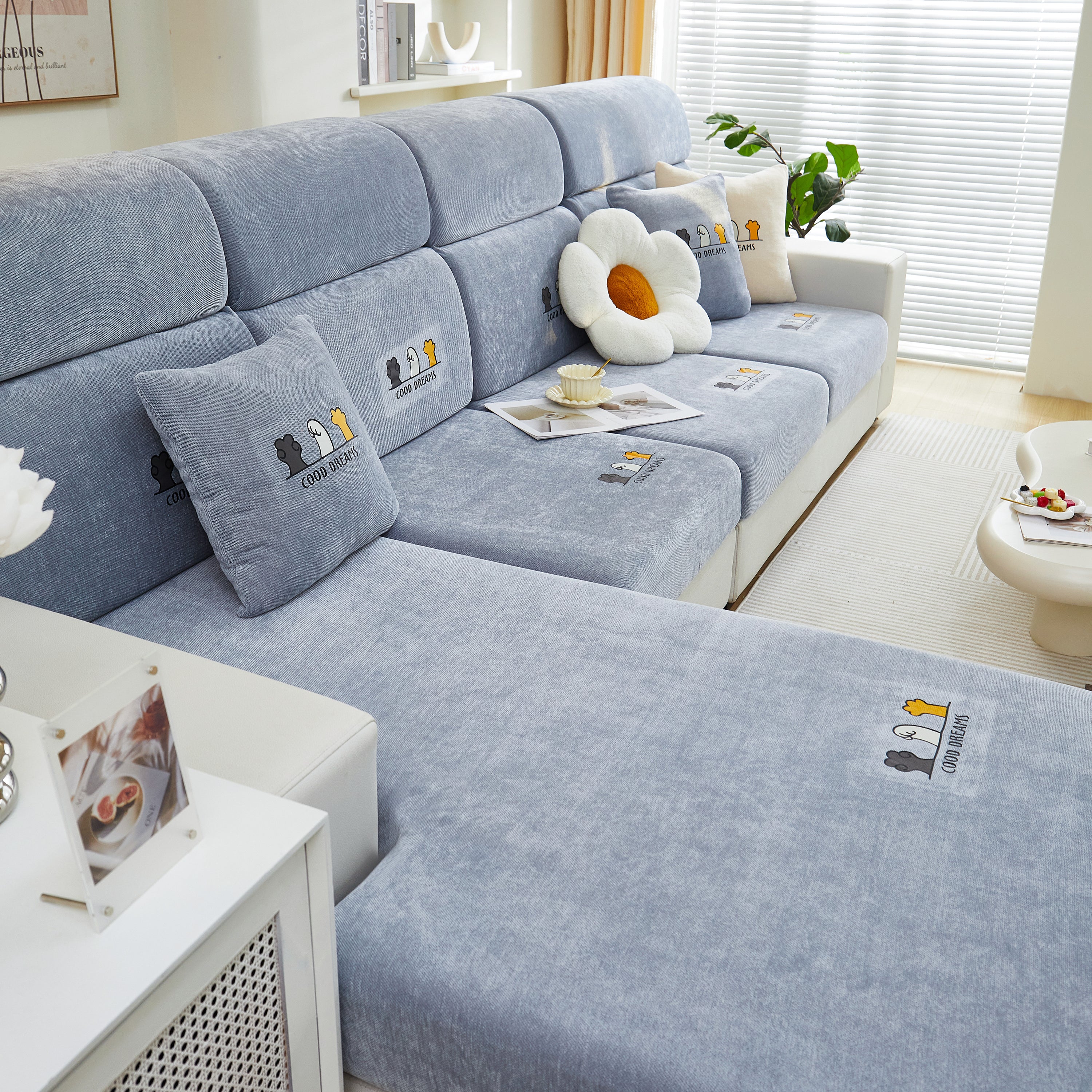 Super Stretch Seat Cushion/Couch Slipcover, Solid Couch Cushion Covers Washable Furniture Protector - Image 59