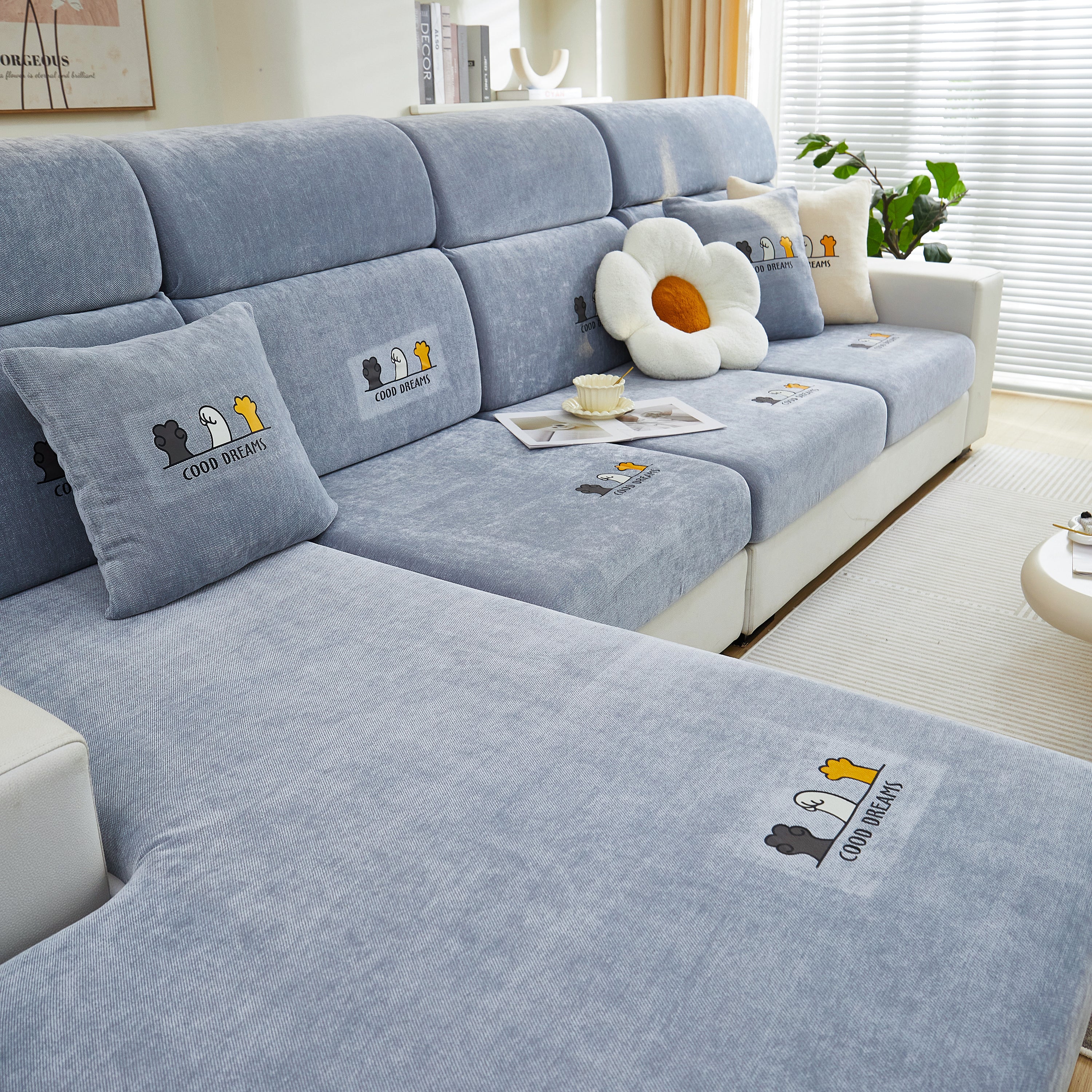 Super Stretch Seat Cushion/Couch Slipcover, Solid Couch Cushion Covers Washable Furniture Protector - Image 60