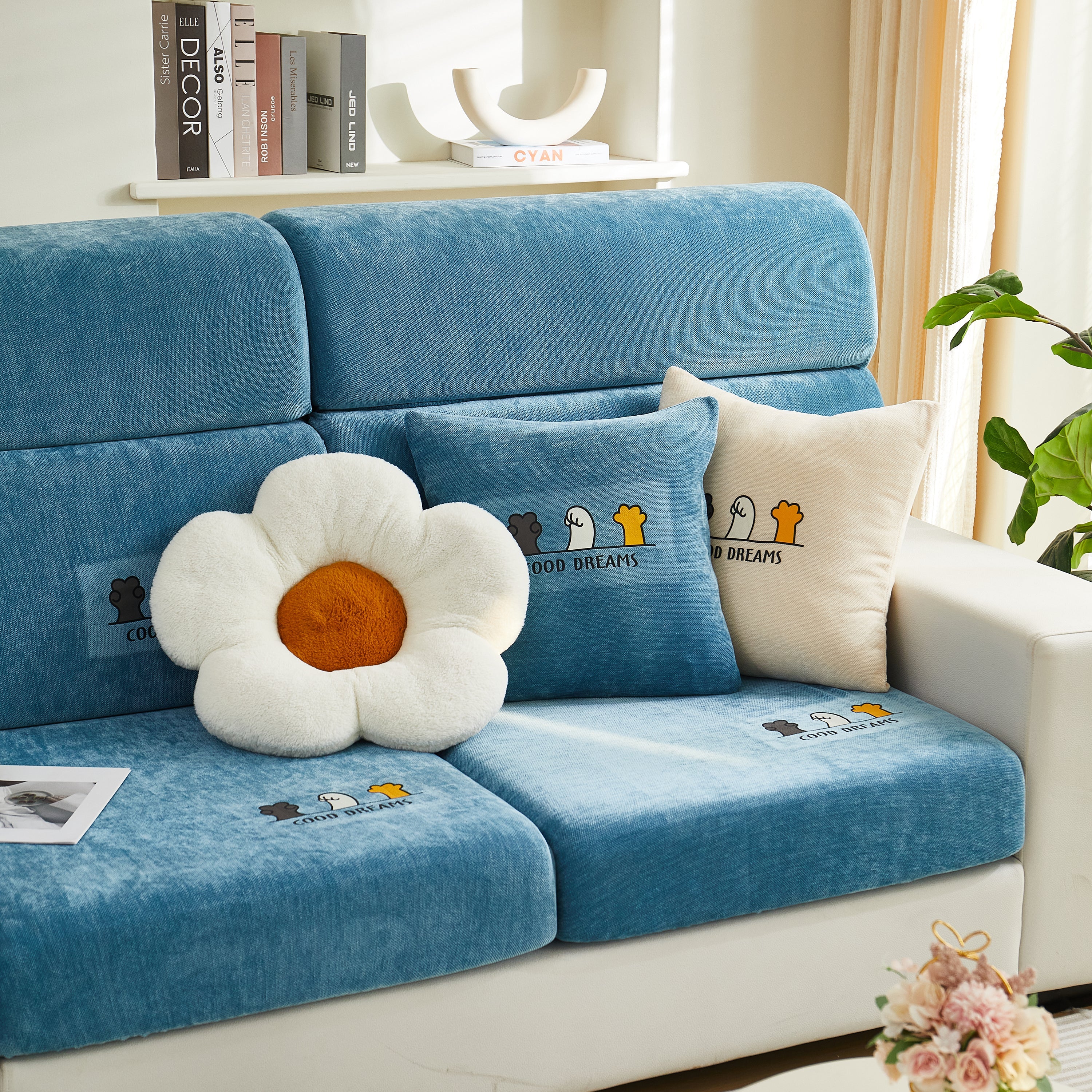 Super Stretch Seat Cushion/Couch Slipcover, Solid Couch Cushion Covers Washable Furniture Protector - Image 70