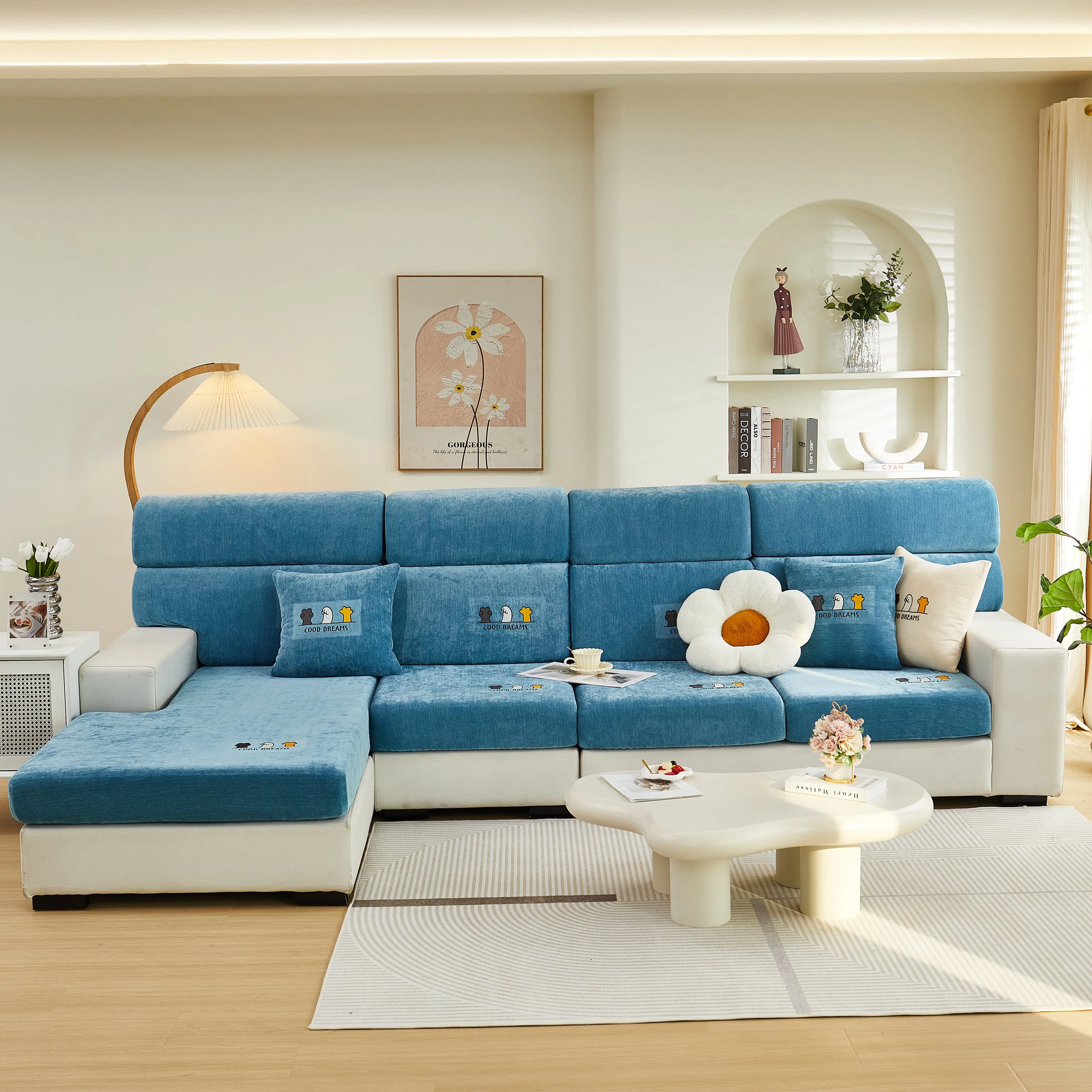 Super Stretch Seat Cushion/Couch Slipcover, Solid Couch Cushion Covers Washable Furniture Protector - Image 71