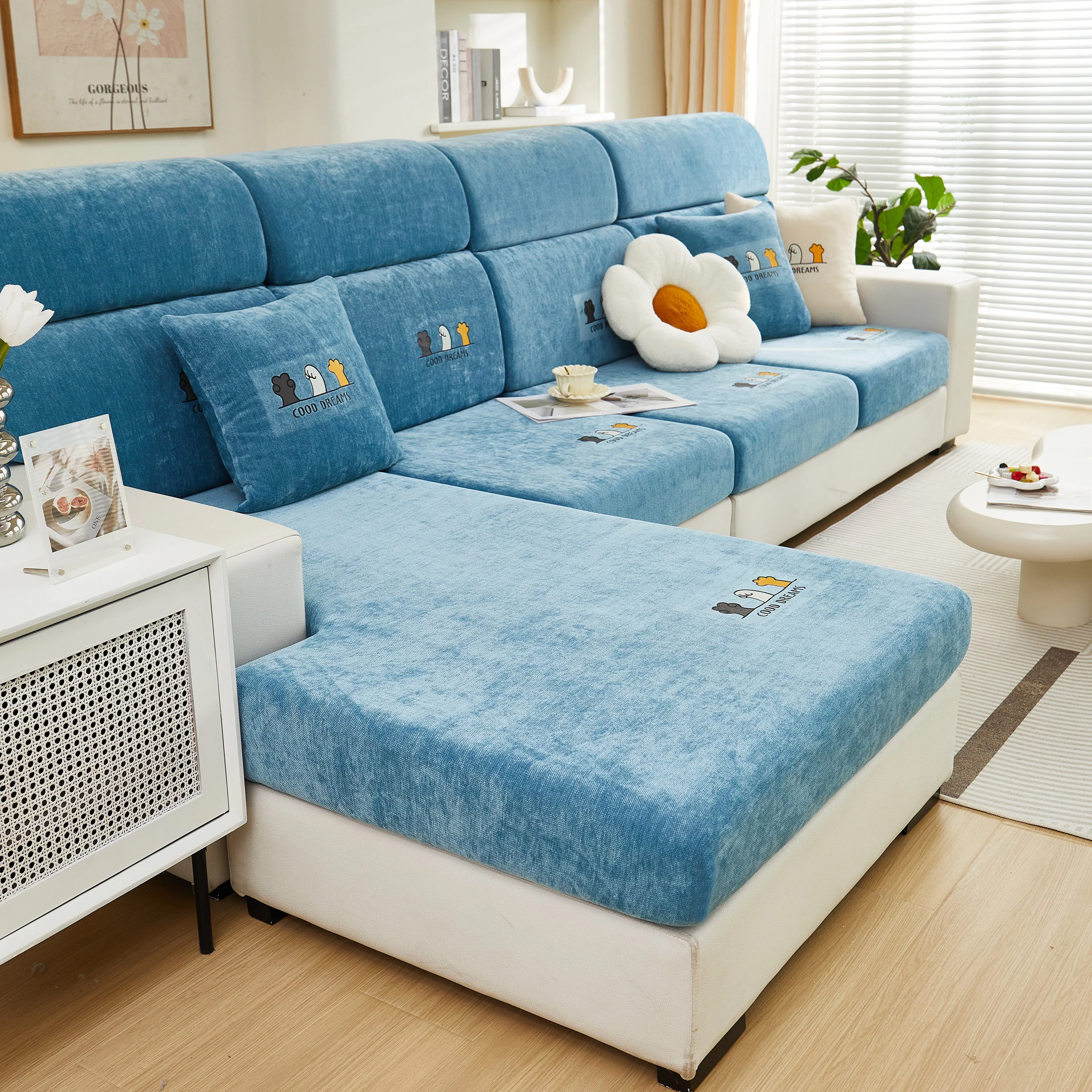 Super Stretch Seat Cushion/Couch Slipcover, Solid Couch Cushion Covers Washable Furniture Protector - Image 75