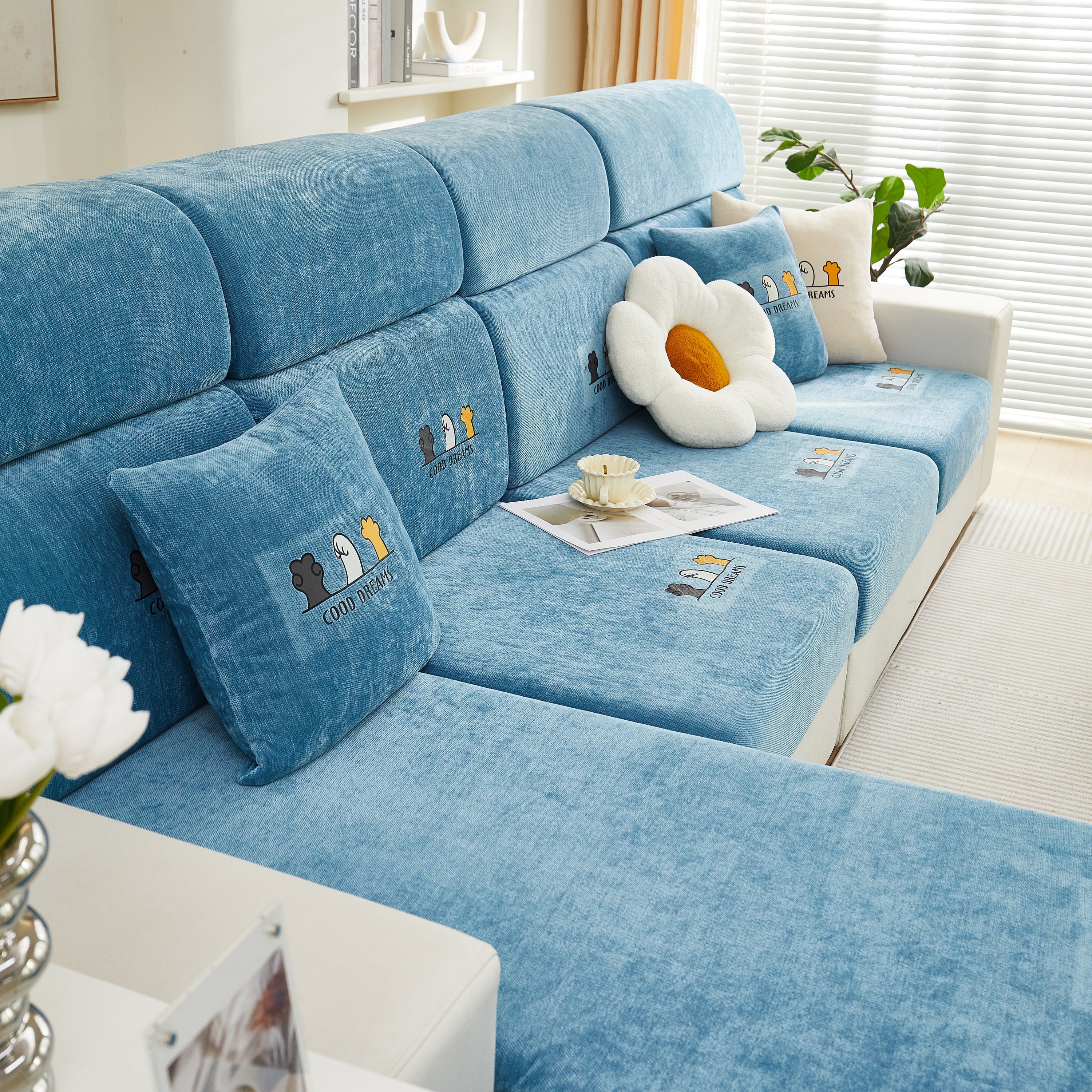 Super Stretch Seat Cushion/Couch Slipcover, Solid Couch Cushion Covers Washable Furniture Protector - Image 76