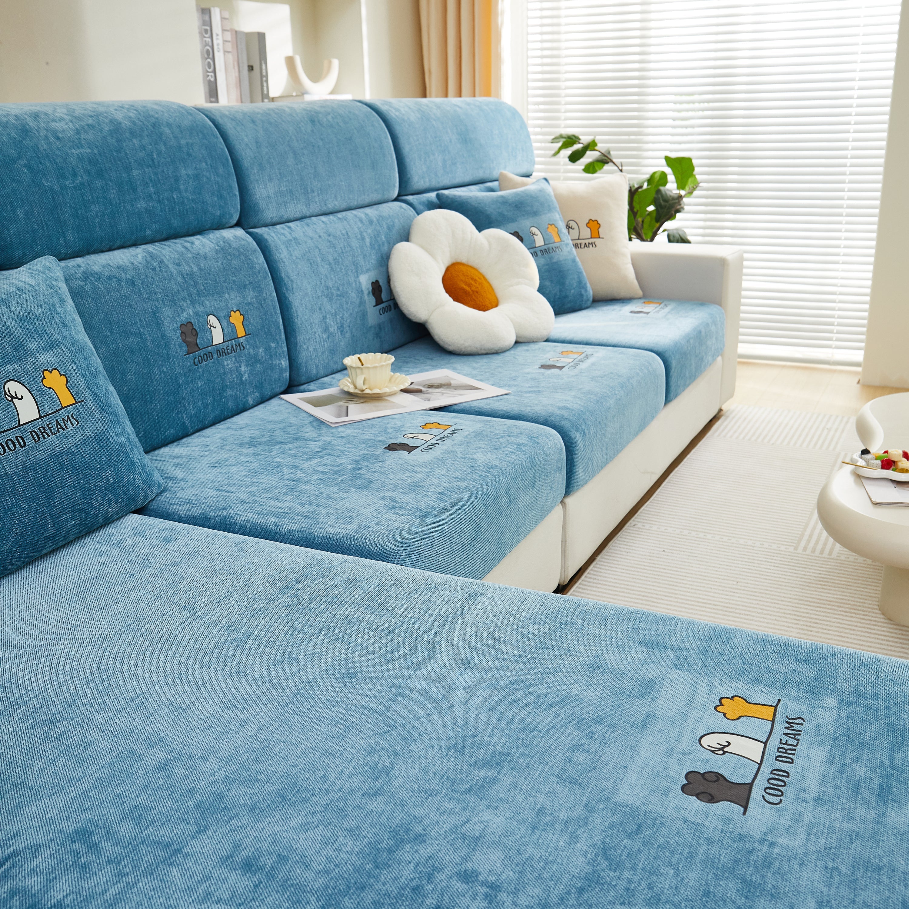Super Stretch Seat Cushion/Couch Slipcover, Solid Couch Cushion Covers Washable Furniture Protector - Image 79