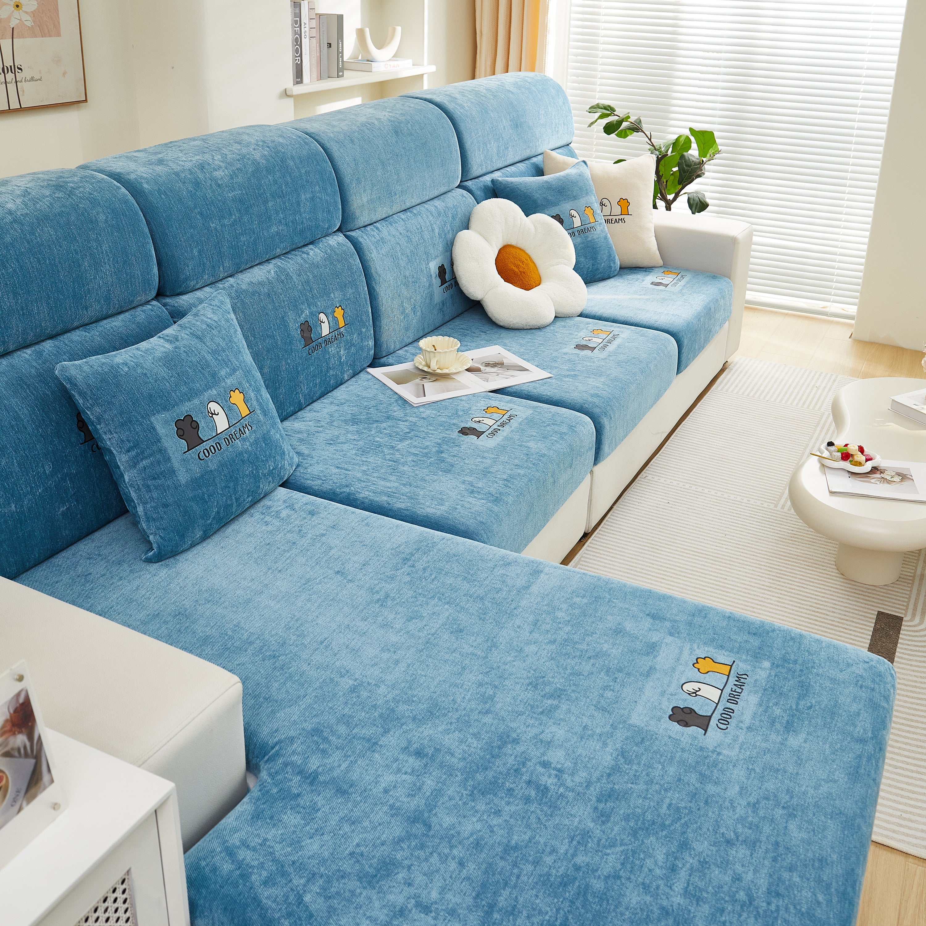 Super Stretch Seat Cushion/Couch Slipcover, Solid Couch Cushion Covers Washable Furniture Protector - Image 80