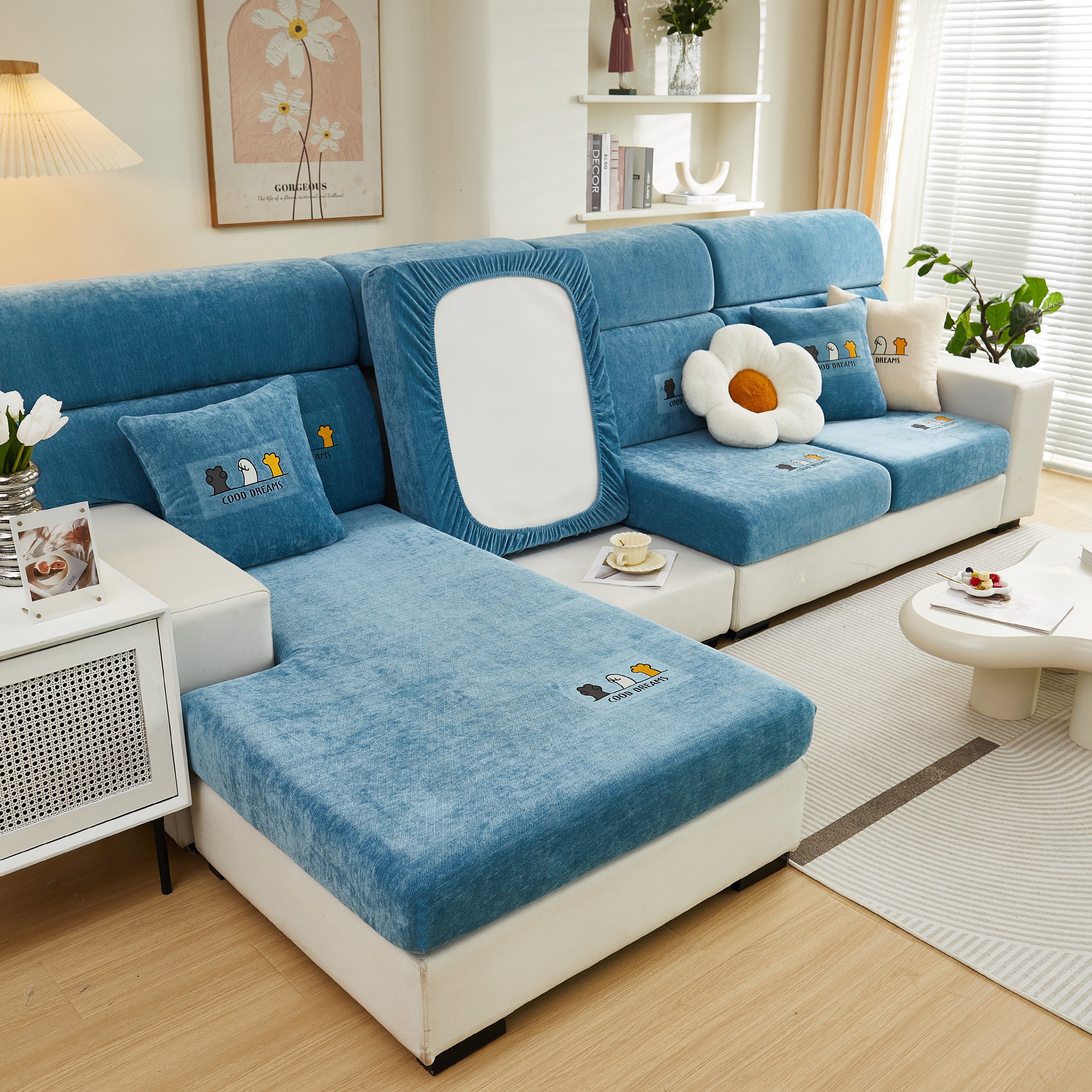 Super Stretch Seat Cushion/Couch Slipcover, Solid Couch Cushion Covers Washable Furniture Protector - Image 84