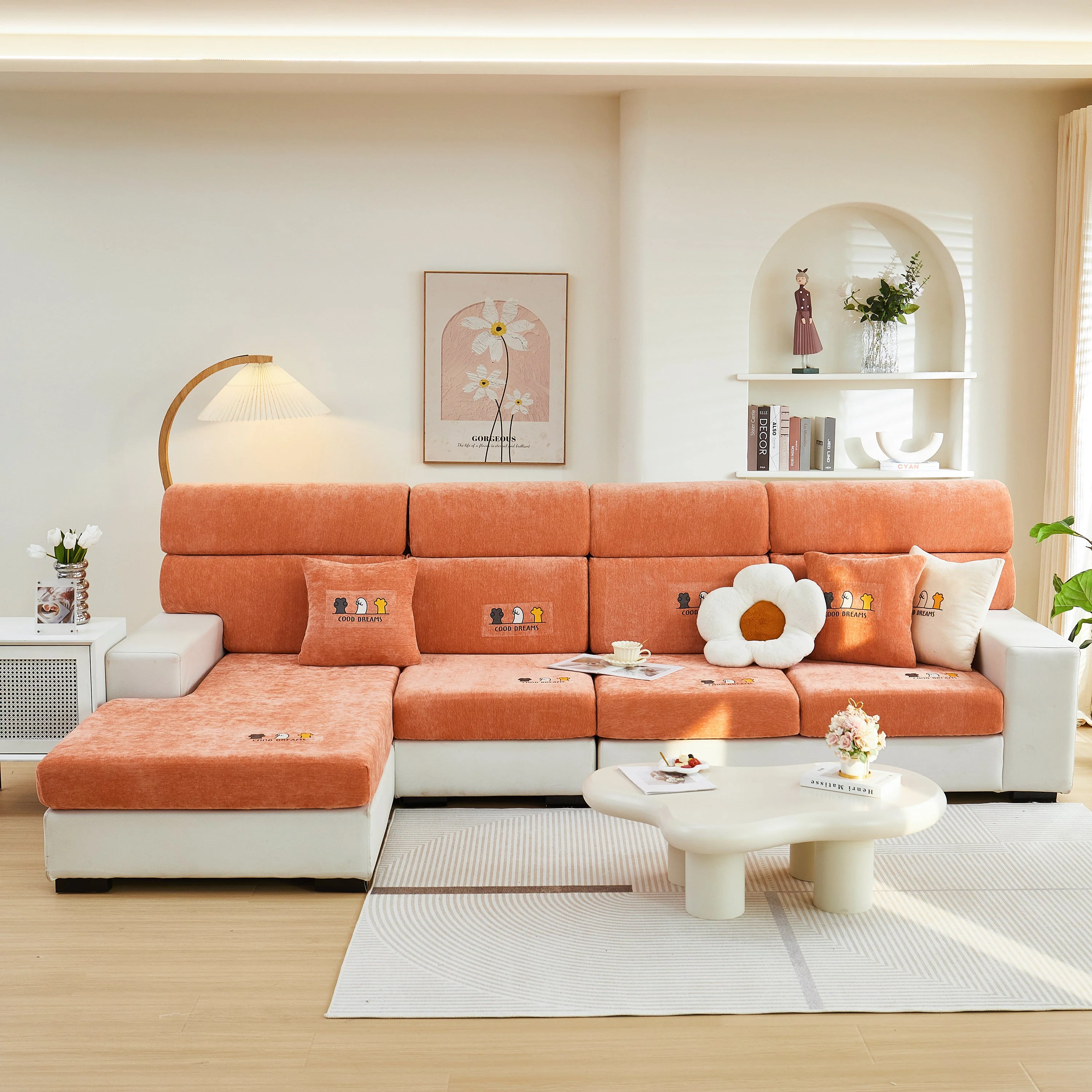 Super Stretch Seat Cushion/Couch Slipcover, Solid Couch Cushion Covers Washable Furniture Protector - Image 90