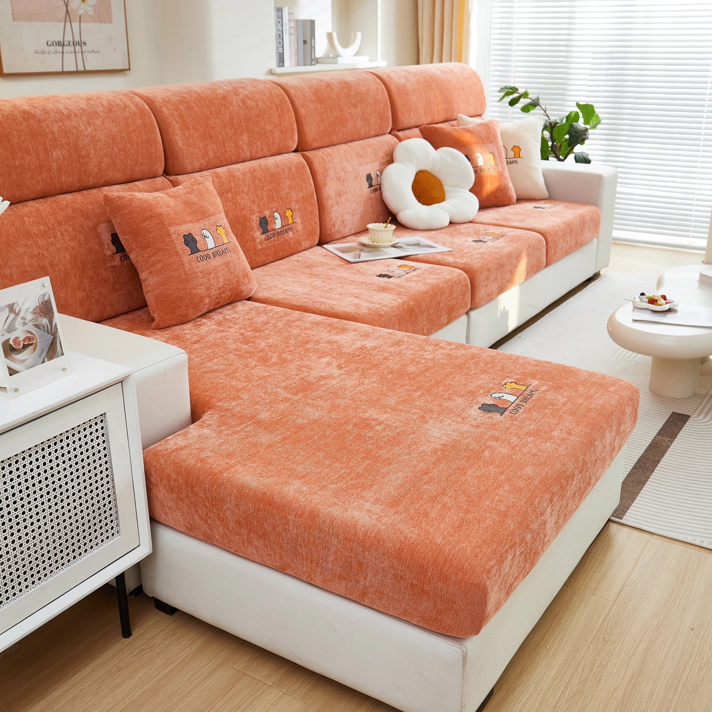 Super Stretch Seat Cushion/Couch Slipcover, Solid Couch Cushion Covers Washable Furniture Protector - Image 97