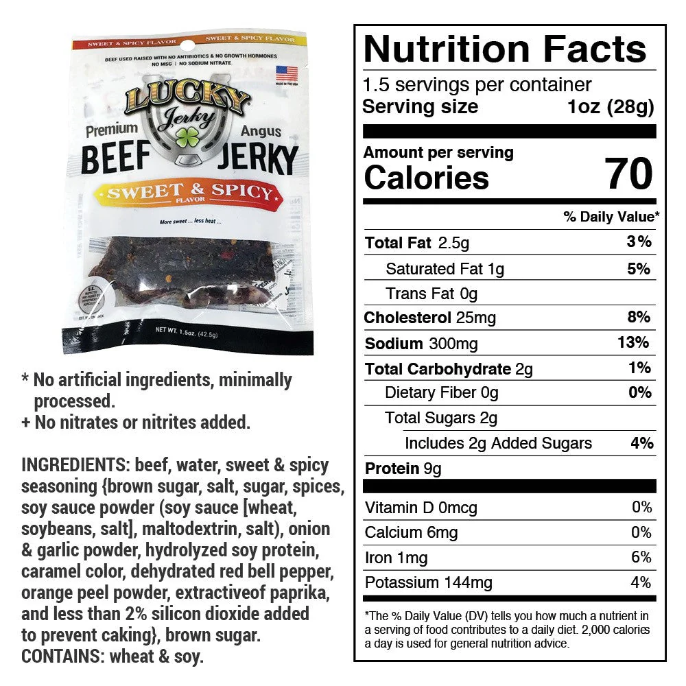 Sweet and Spicy Beef Jerky | Pack of 24 | 1.5 oz | Nebraska Star Beef - Image 2