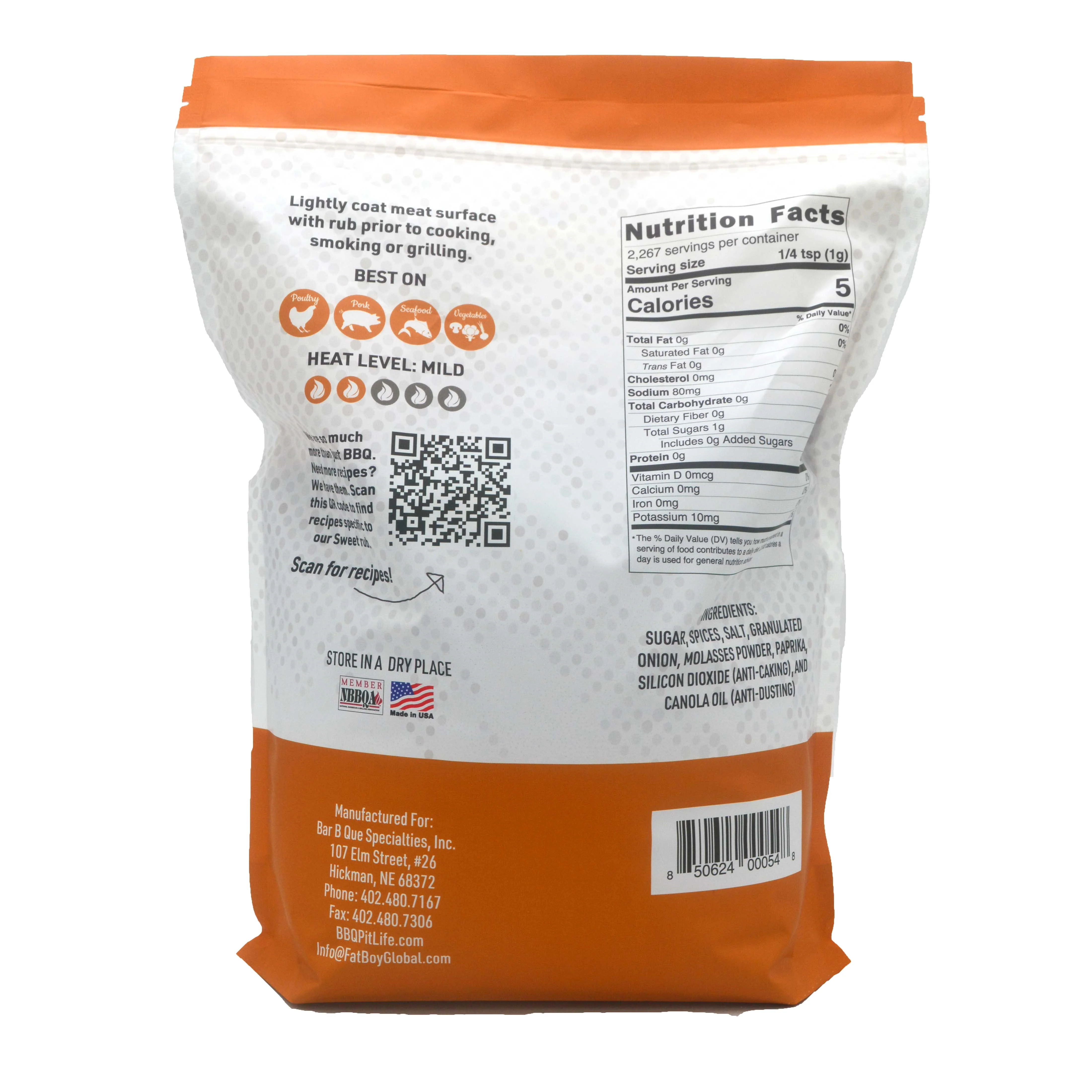 Sweet Natural Gluten Free BBQ Rub 5 lb - Image 2
