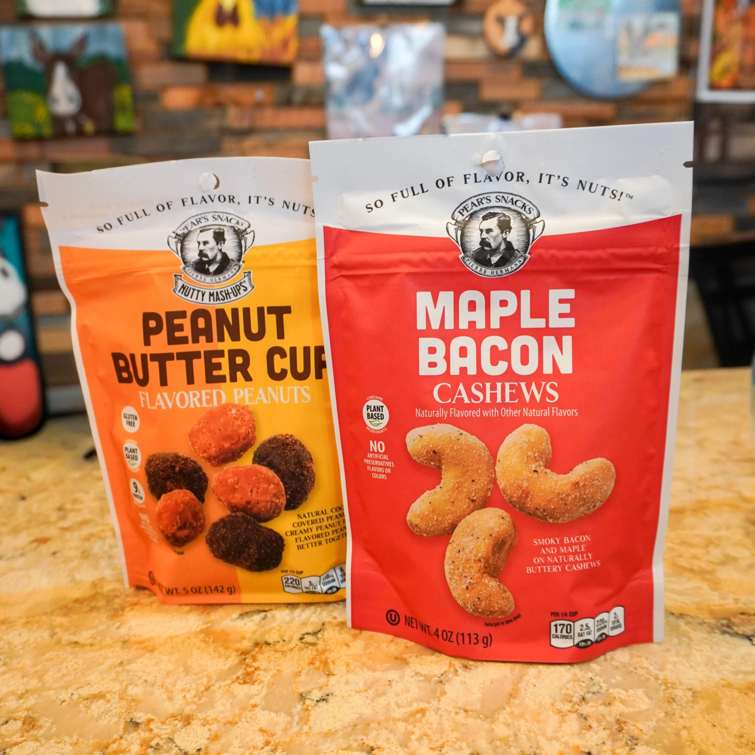 Sweet & Salty Gourmet Nut Sampler | Peanut Butter Cup Peanuts & Maple Bacon Cashews | Brenmar - Image 4