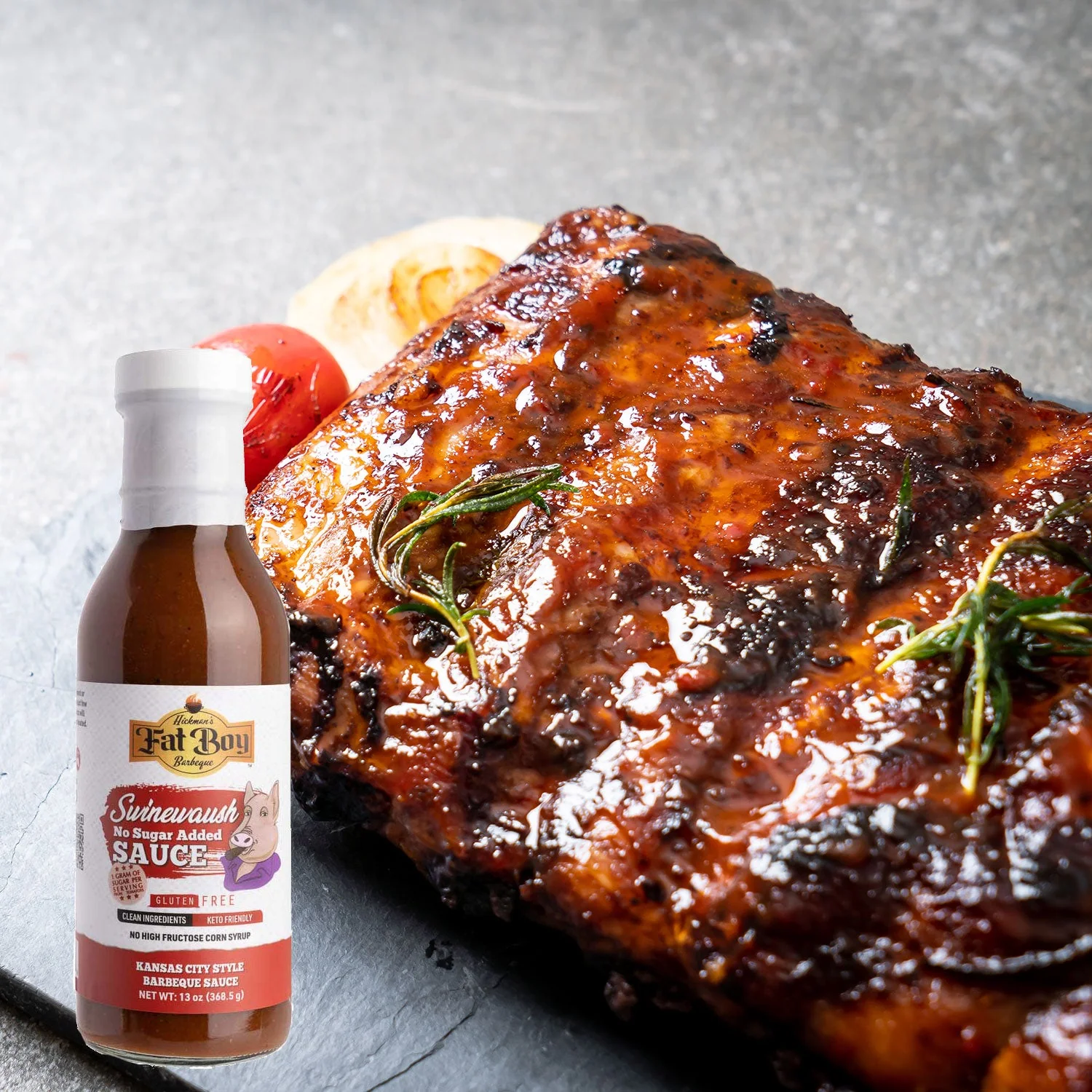 Swinewaush No Sugar Added Gluten Free Natural BBQ Sauce 13 oz - Pack of 2 - Image 6