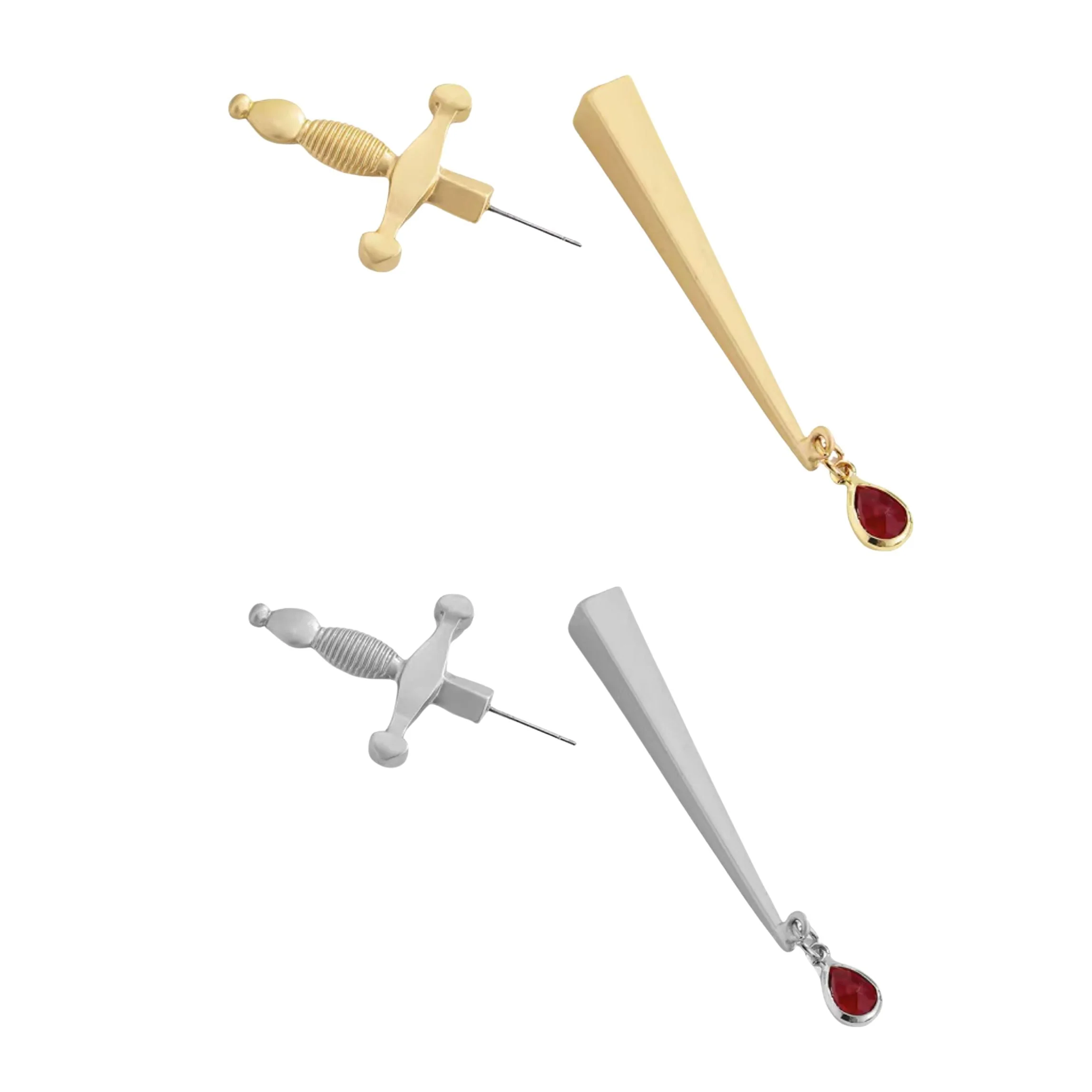 Sword Maiden Single Stabby Earring in Gold or Silver | 3.5" Long Dagger Earrings for Feminists, Goths - Image 7