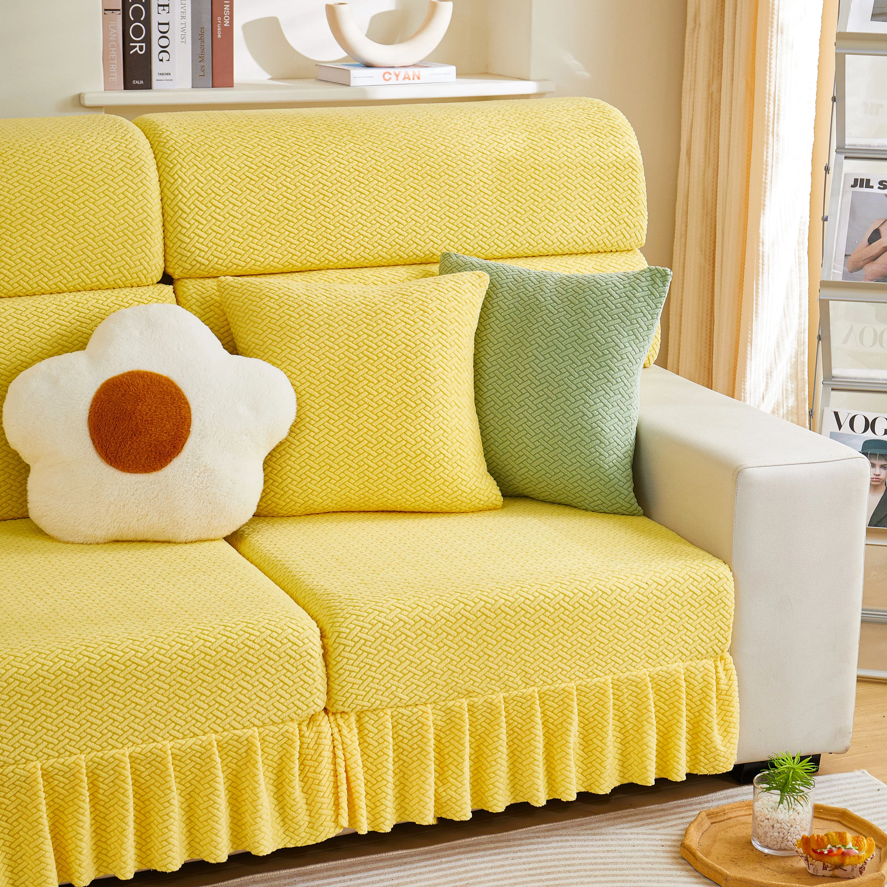 Tailored Sofa Cushion Covers Stretch Couch Seat Covers  with Skirt for Sectional Sofas - Image 24