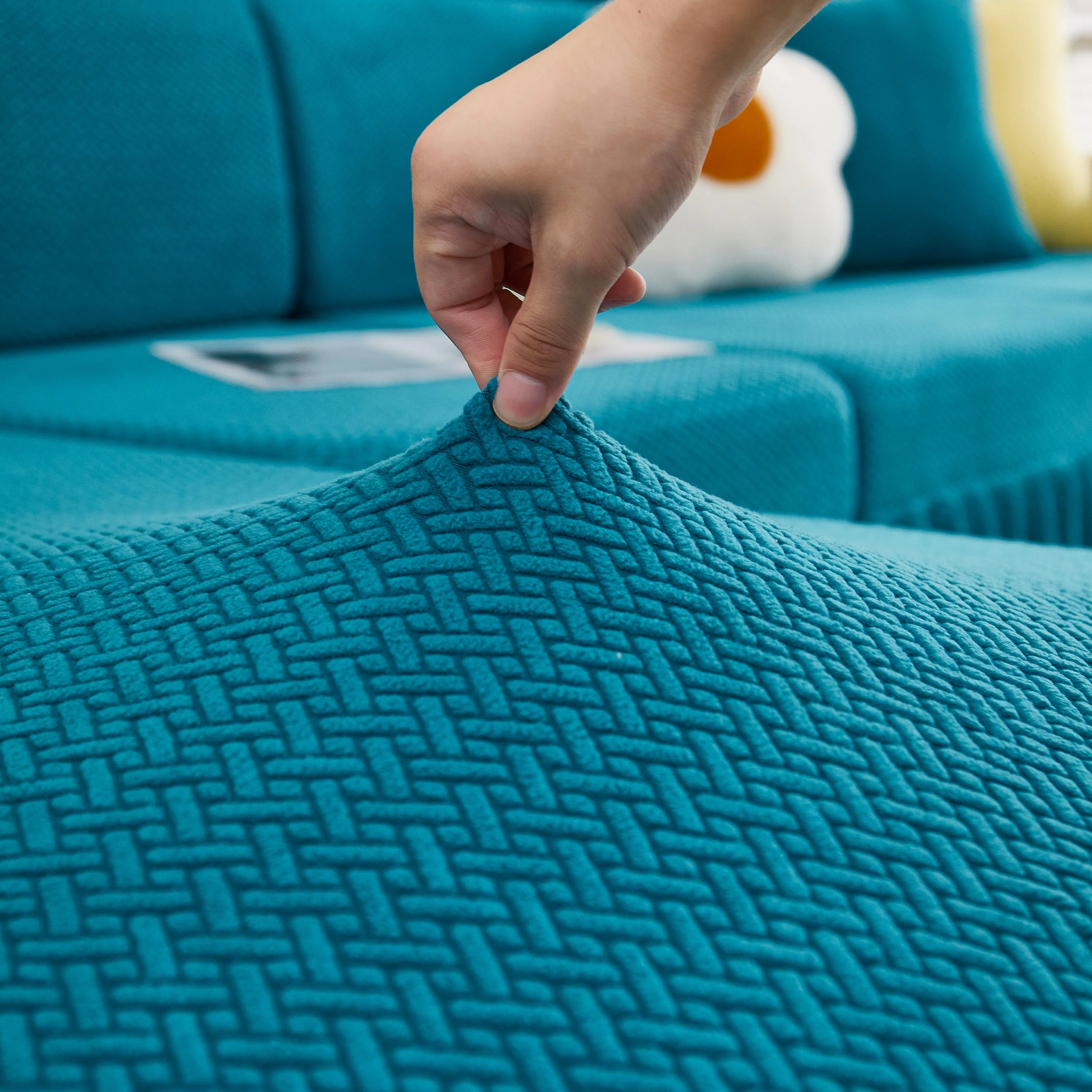 Tailored Sofa Cushion Covers Stretch Couch Seat Covers  with Skirt for Sectional Sofas - Image 3