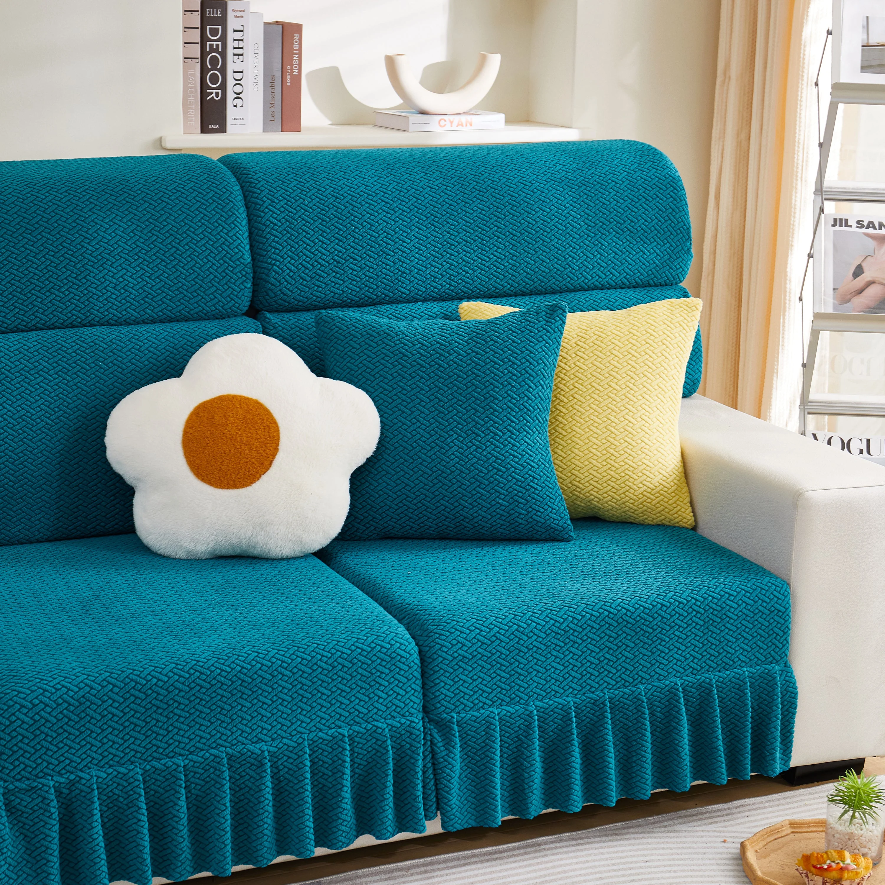 Tailored Sofa Cushion Covers Stretch Couch Seat Covers  with Skirt for Sectional Sofas - Image 8
