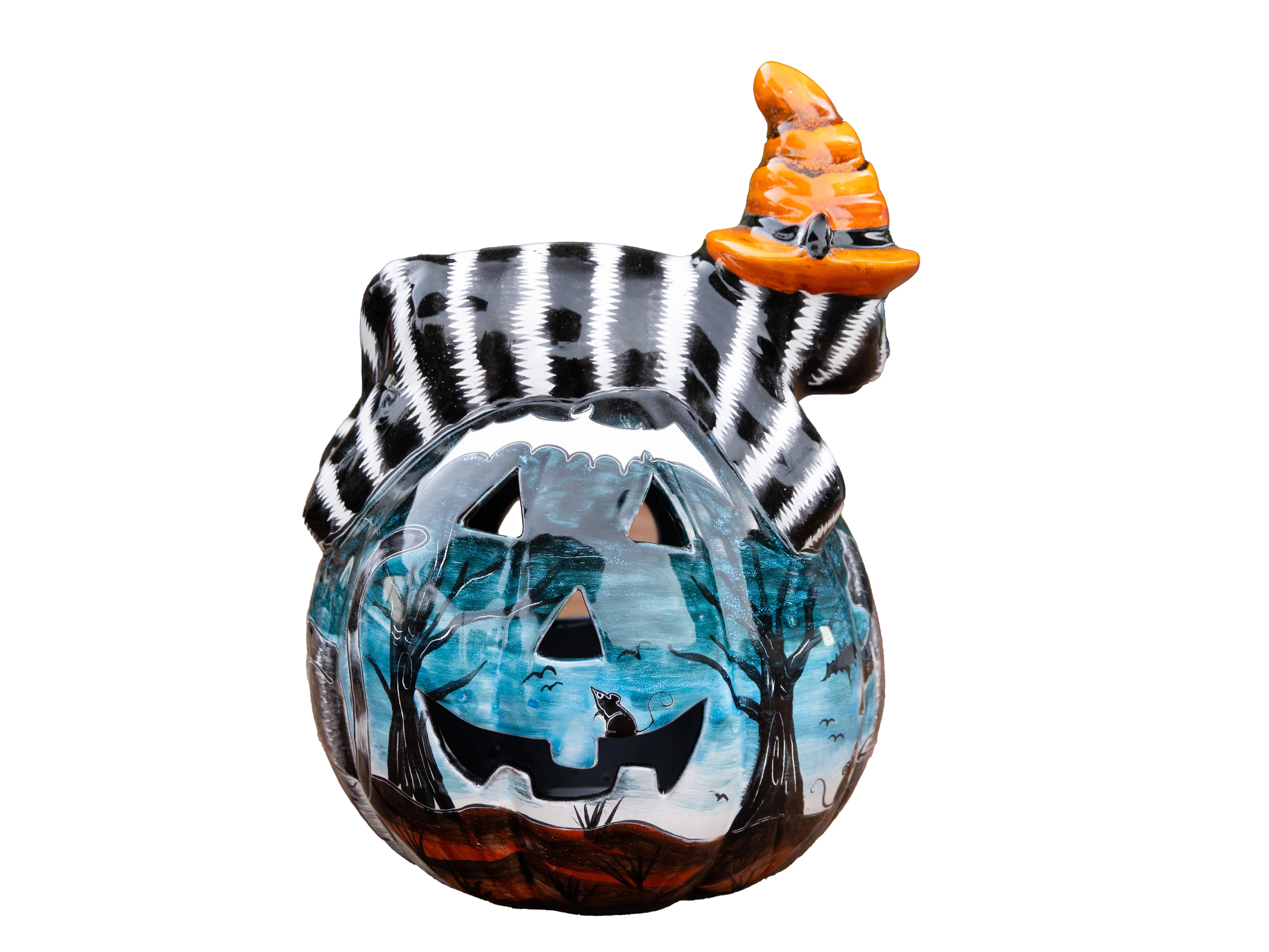 Talavera Cat on Pumpkin 13" - Image 2