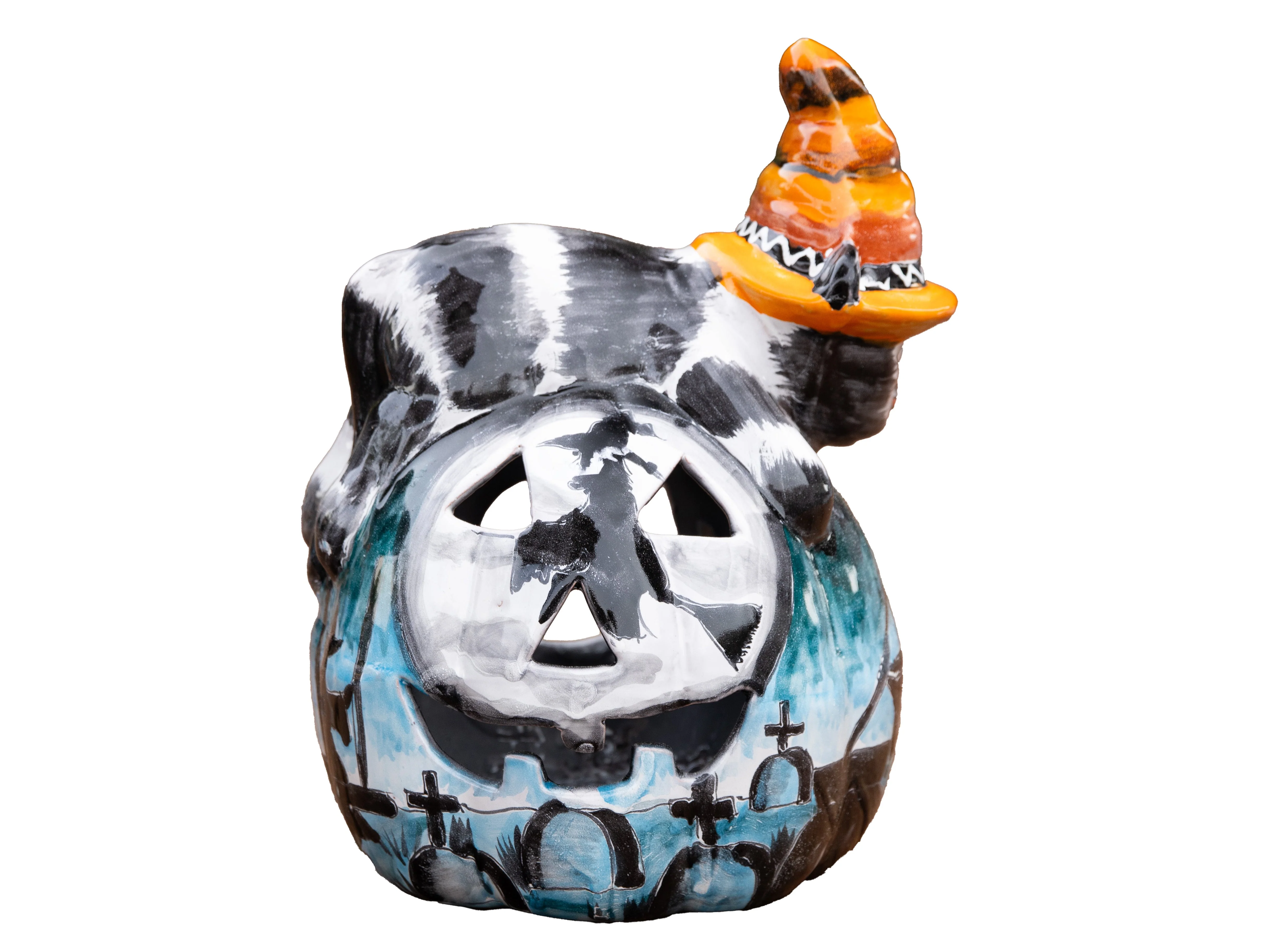 Talavera Cat on Pumpkin 16" - Image 2