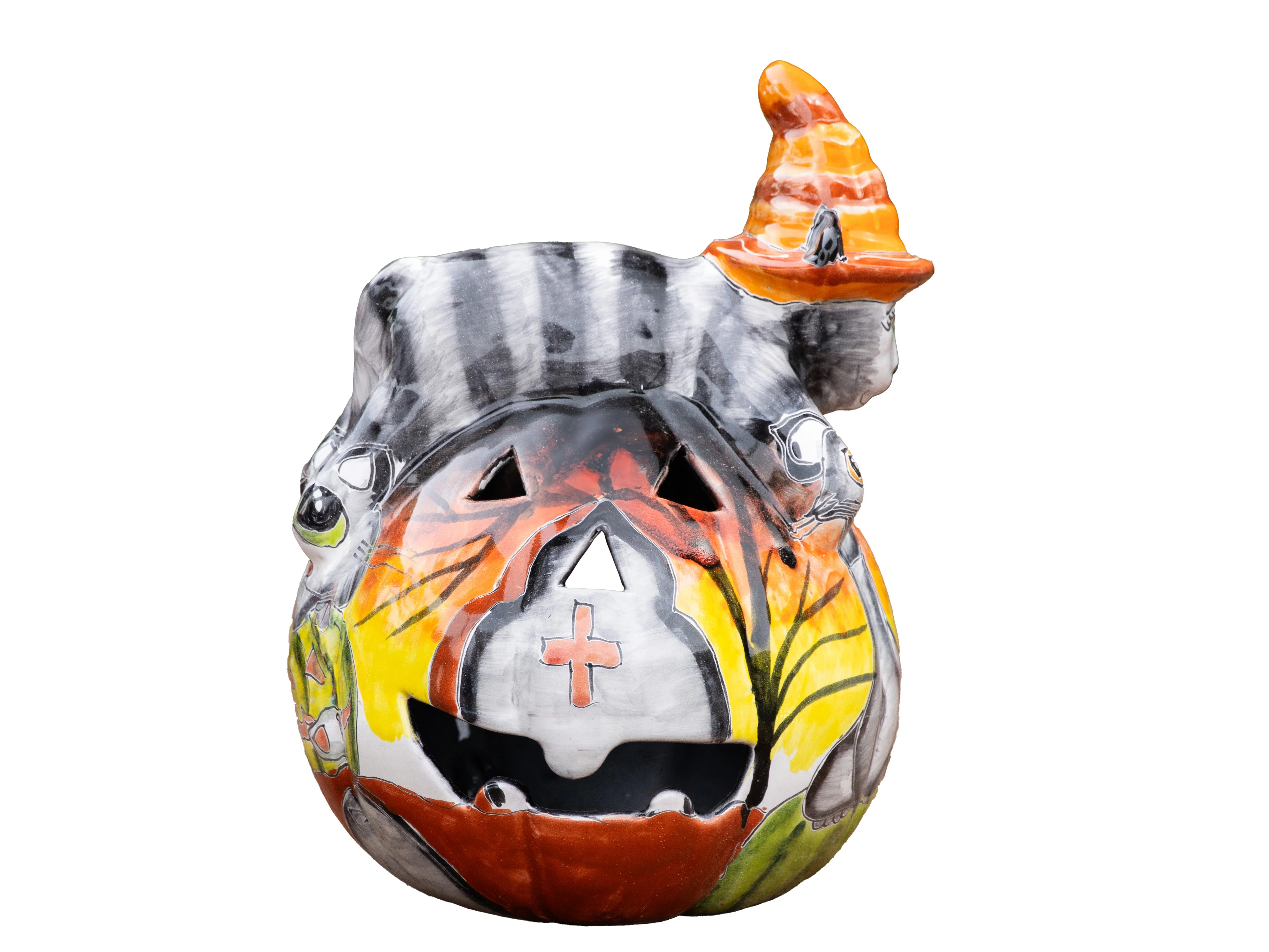 Talavera Cat on Pumpkin 16" - Image 3