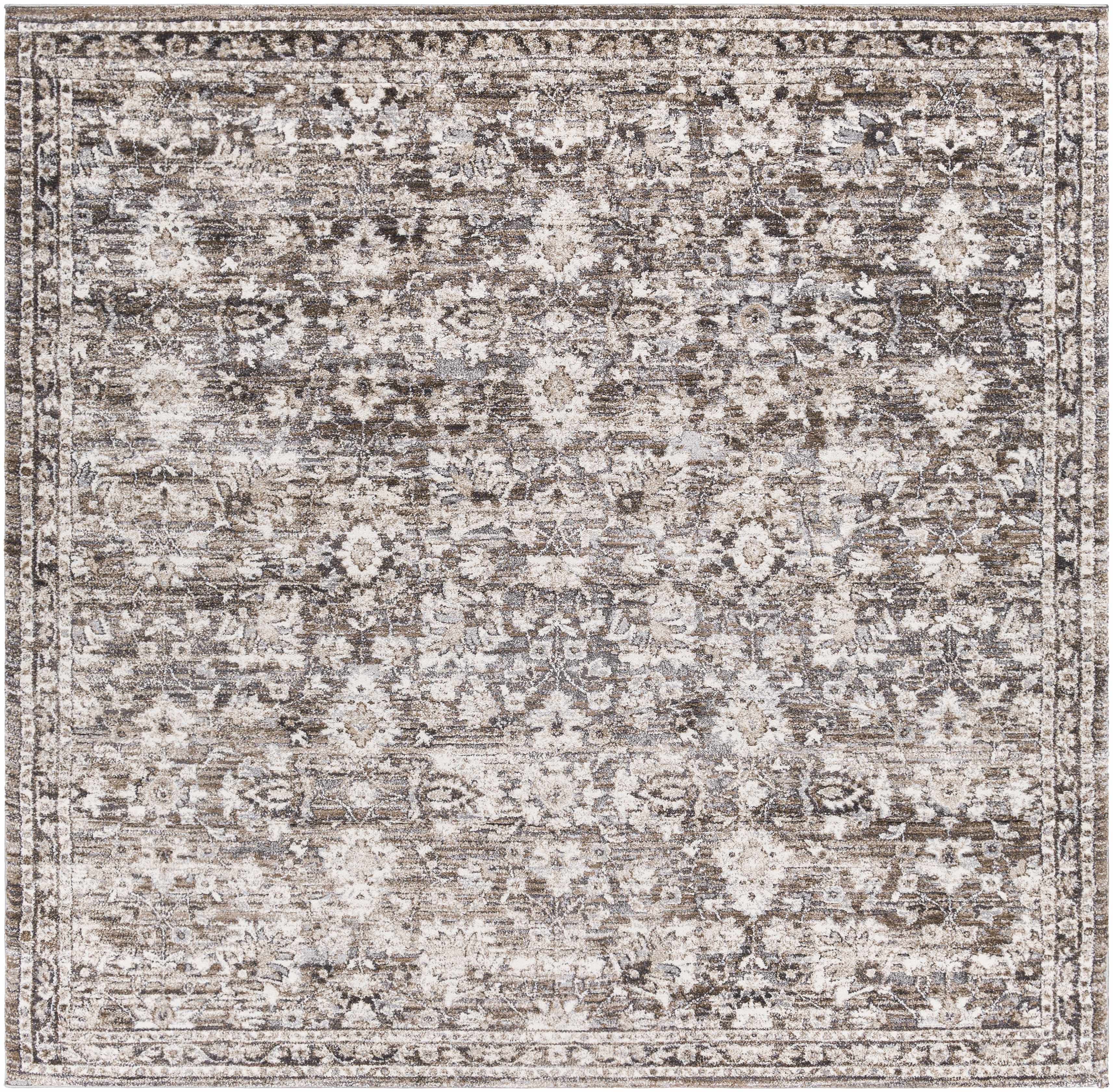 Talihina Brown Luxe Damask Rug - Image 5