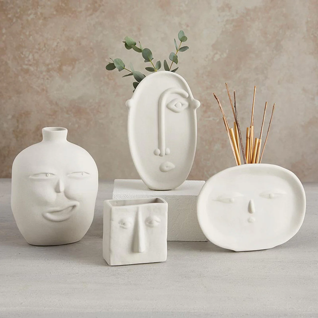 Tall Face Ceramic Pot | Decorative Planter for Succulents & Flowers | 7.5" Tall - Image 4