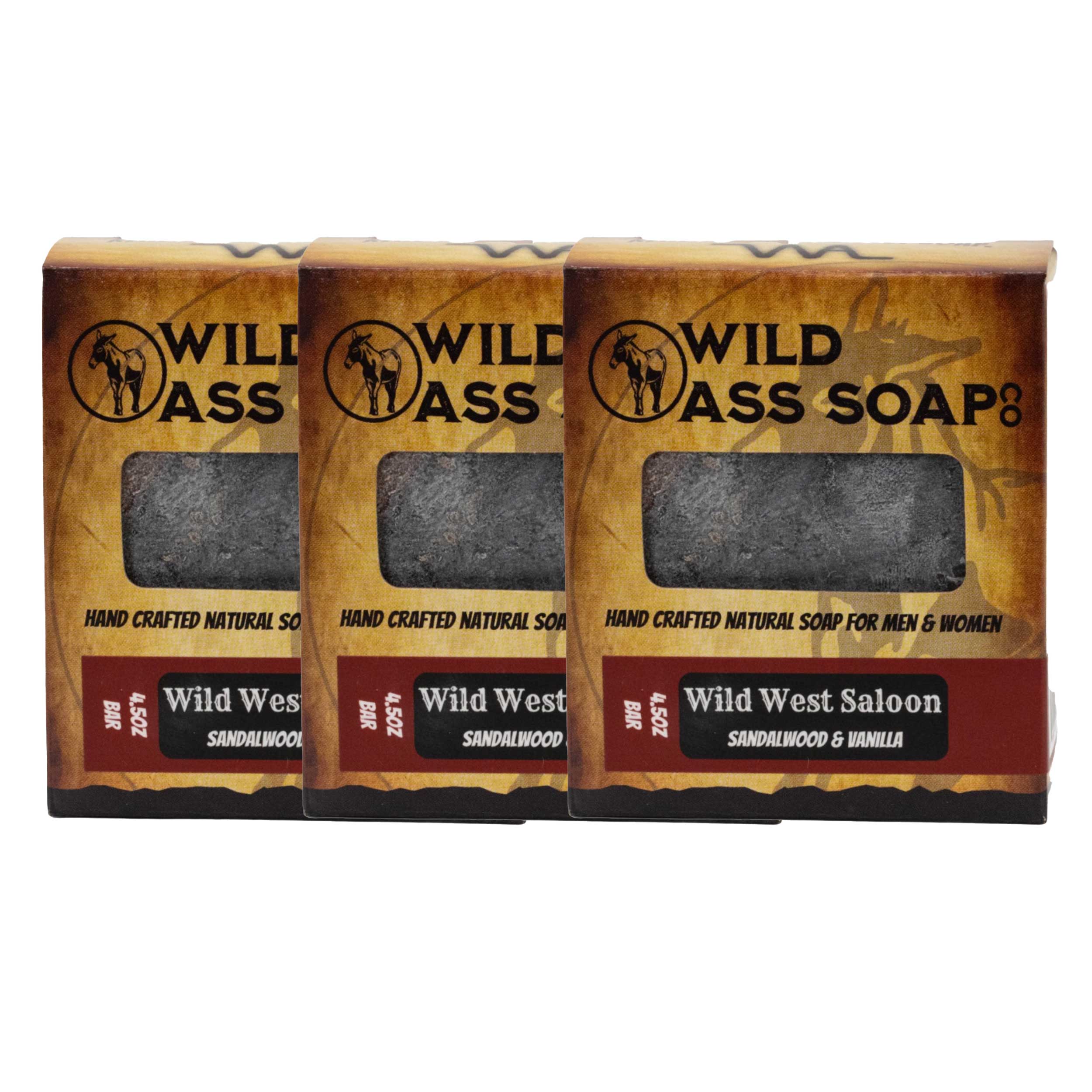 Tallow Bar Soap | Wild West Saloon Scent | Pack of 3 | 4.5 oz | Palm Oil & Paraben Free | Wild Ass Soap Co