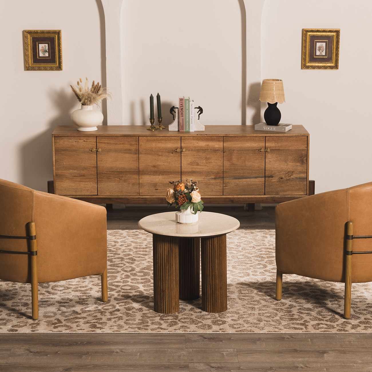 Tan Bonhill Leopard Print Area Rug - Image 2