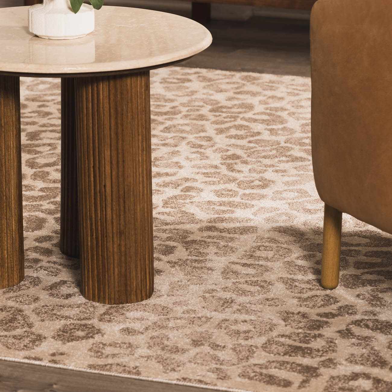 Tan Bonhill Leopard Print Area Rug - Image 3