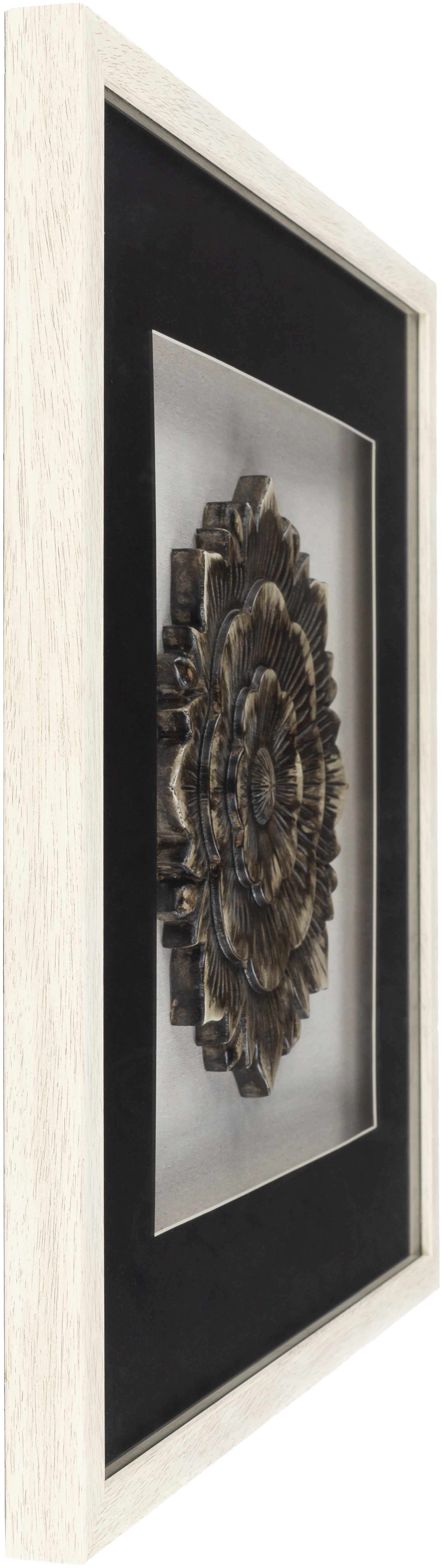 Tanza Black Textured Floral Wall Art - Image 5