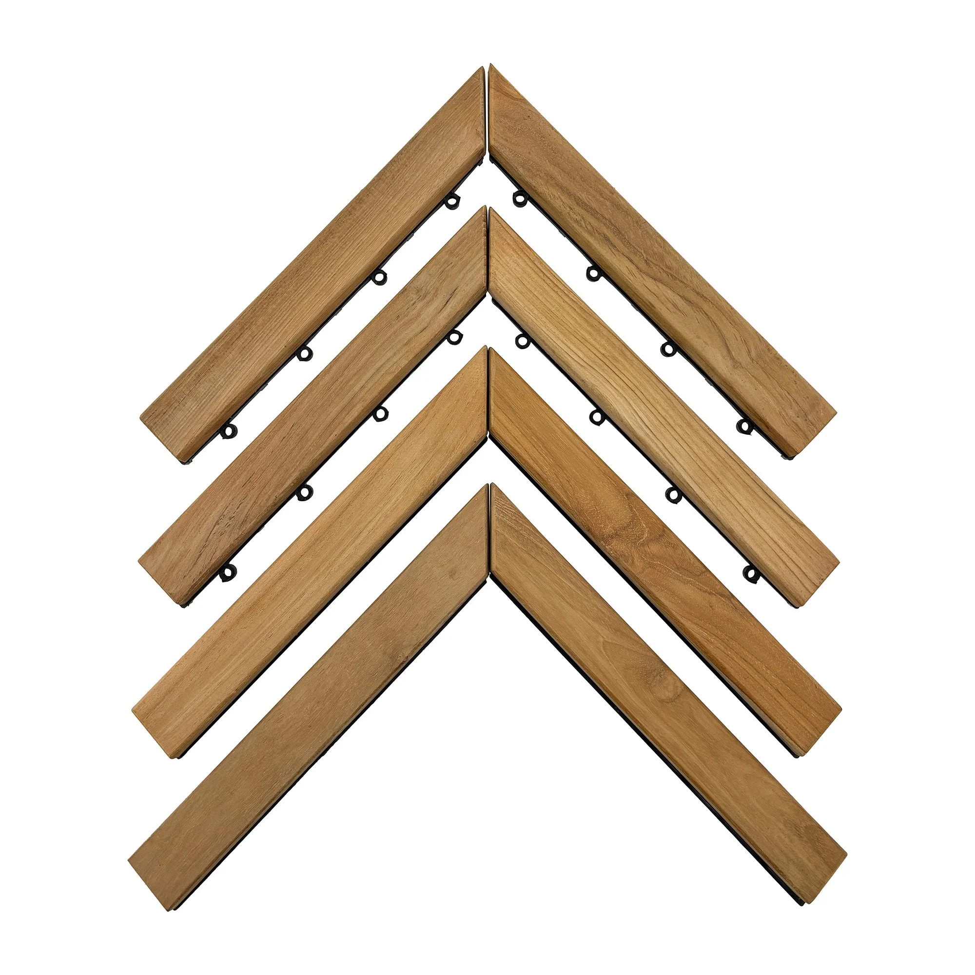 Teak Interlocking Tile End Pieces (Loop, Pin or Corner) - Image 2