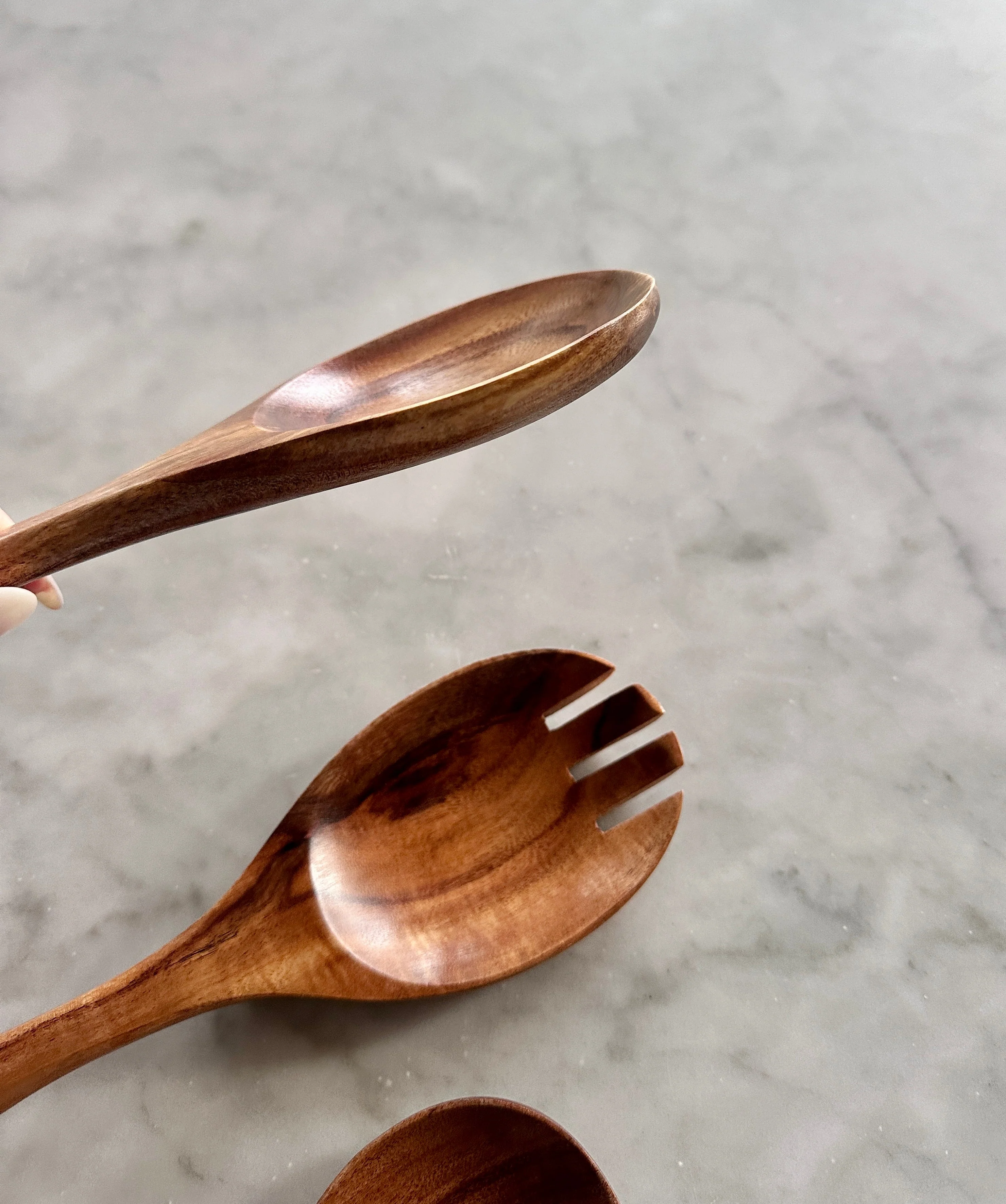 Tulum Teak Wooden Salad Serving Set - 3 Piece - Image 6