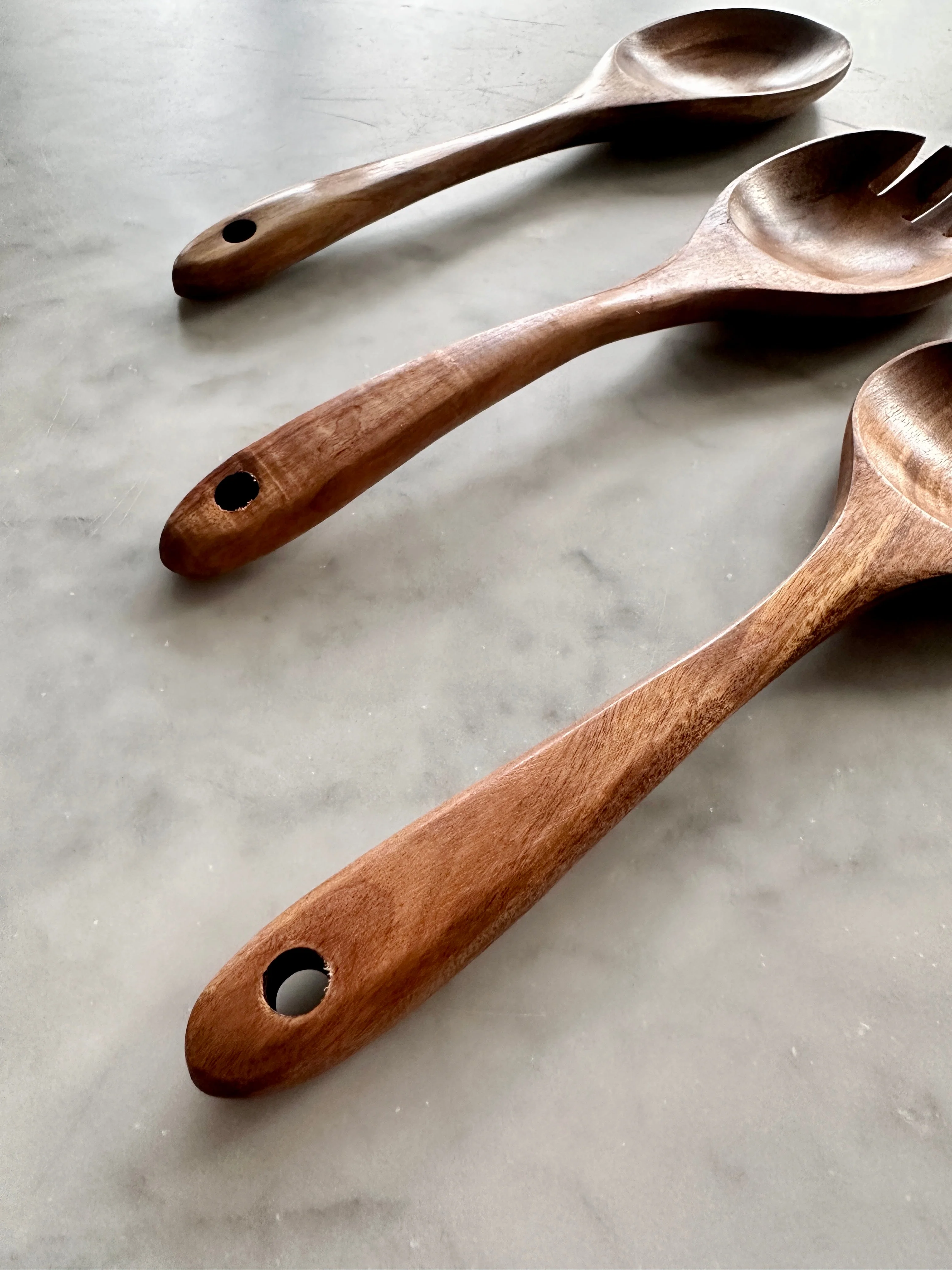 Tulum Teak Wooden Salad Serving Set - 3 Piece - Image 7