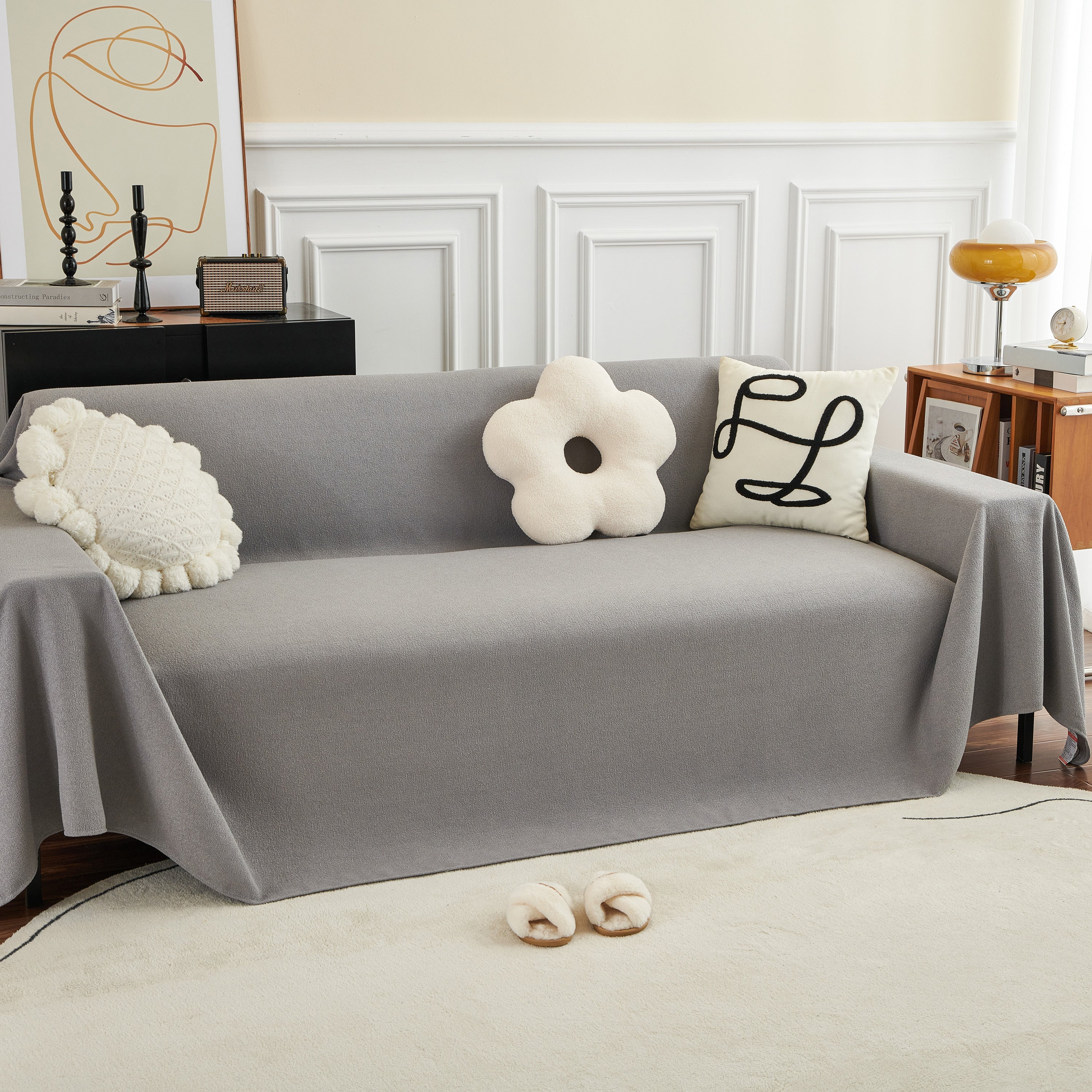 Teddy Throw Blanket and Stylish Slipcover for Couch, Waterproof Sofa Cover for Pets - Image 25