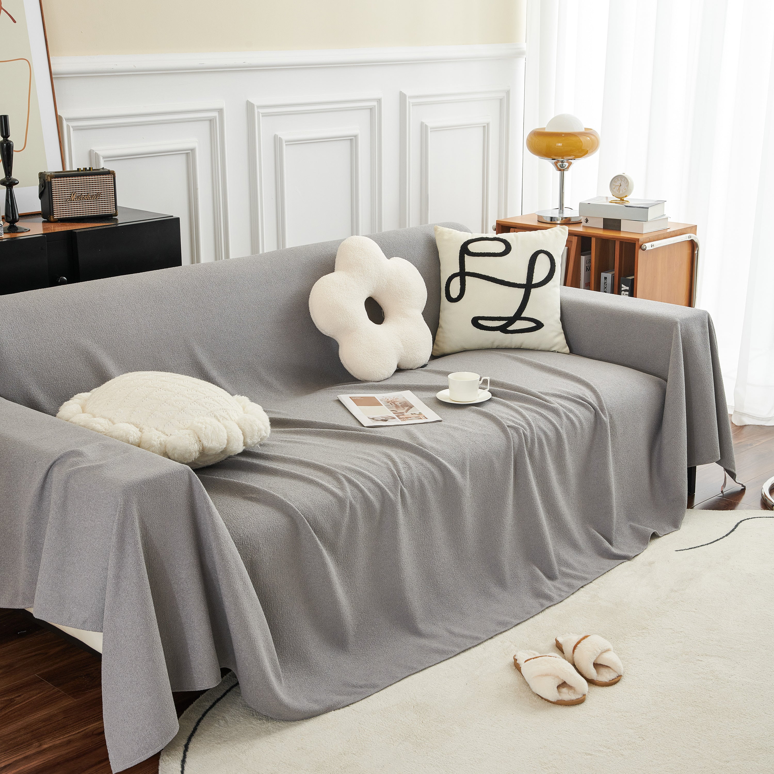 Teddy Throw Blanket and Stylish Slipcover for Couch, Waterproof Sofa Cover for Pets - Image 38