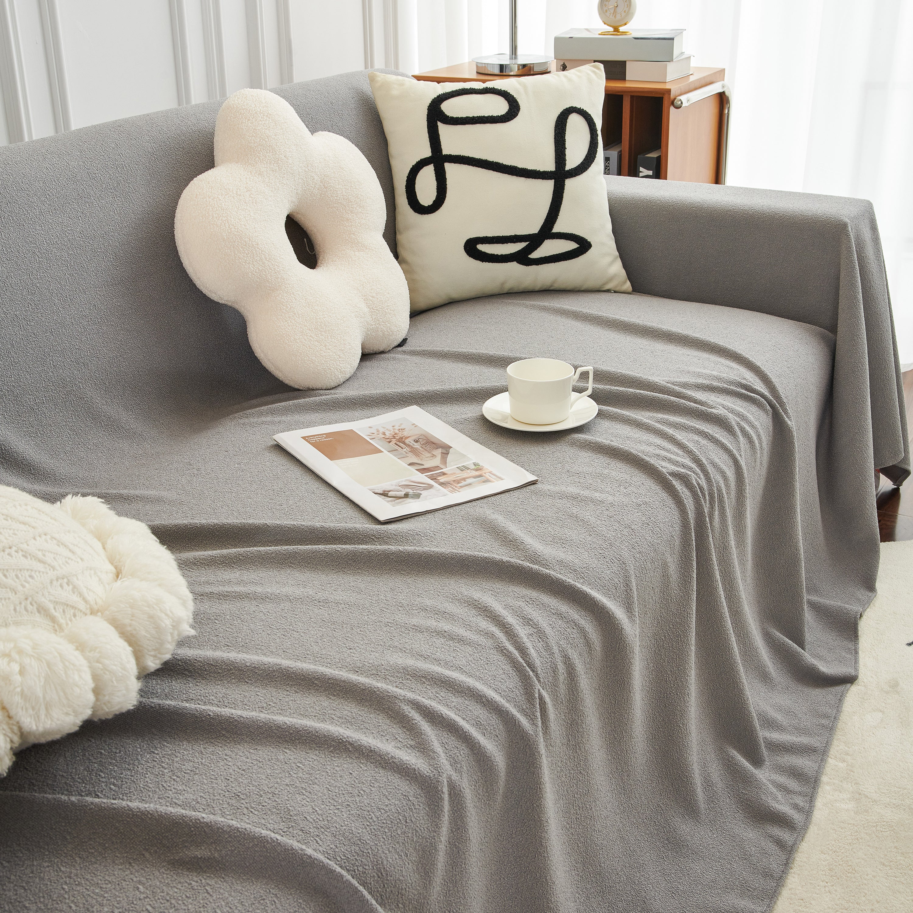 Teddy Throw Blanket and Stylish Slipcover for Couch, Waterproof Sofa Cover for Pets - Image 40