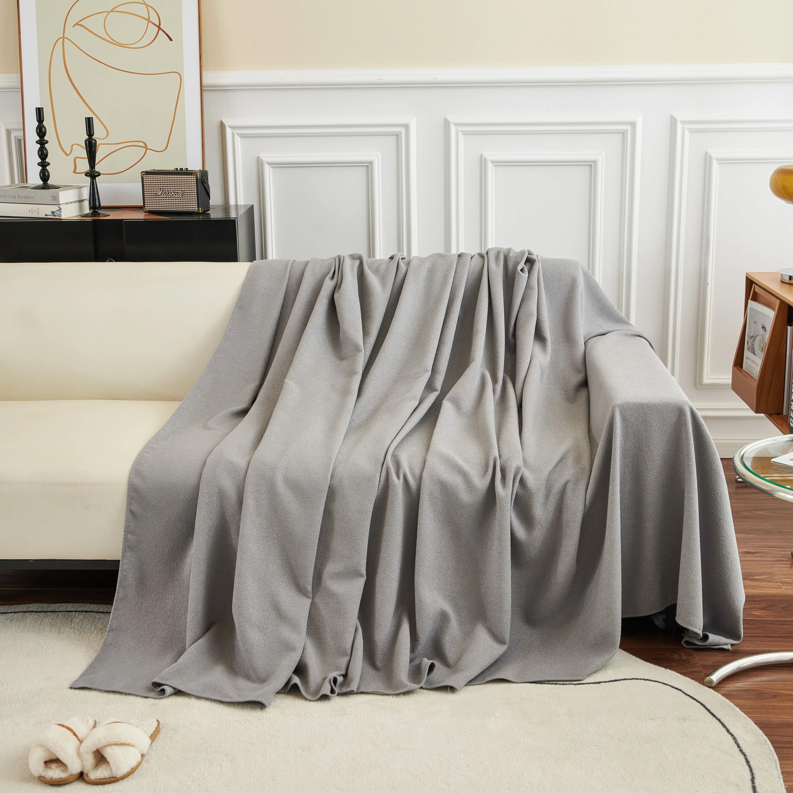 Teddy Throw Blanket and Stylish Slipcover for Couch, Waterproof Sofa Cover for Pets - Image 42