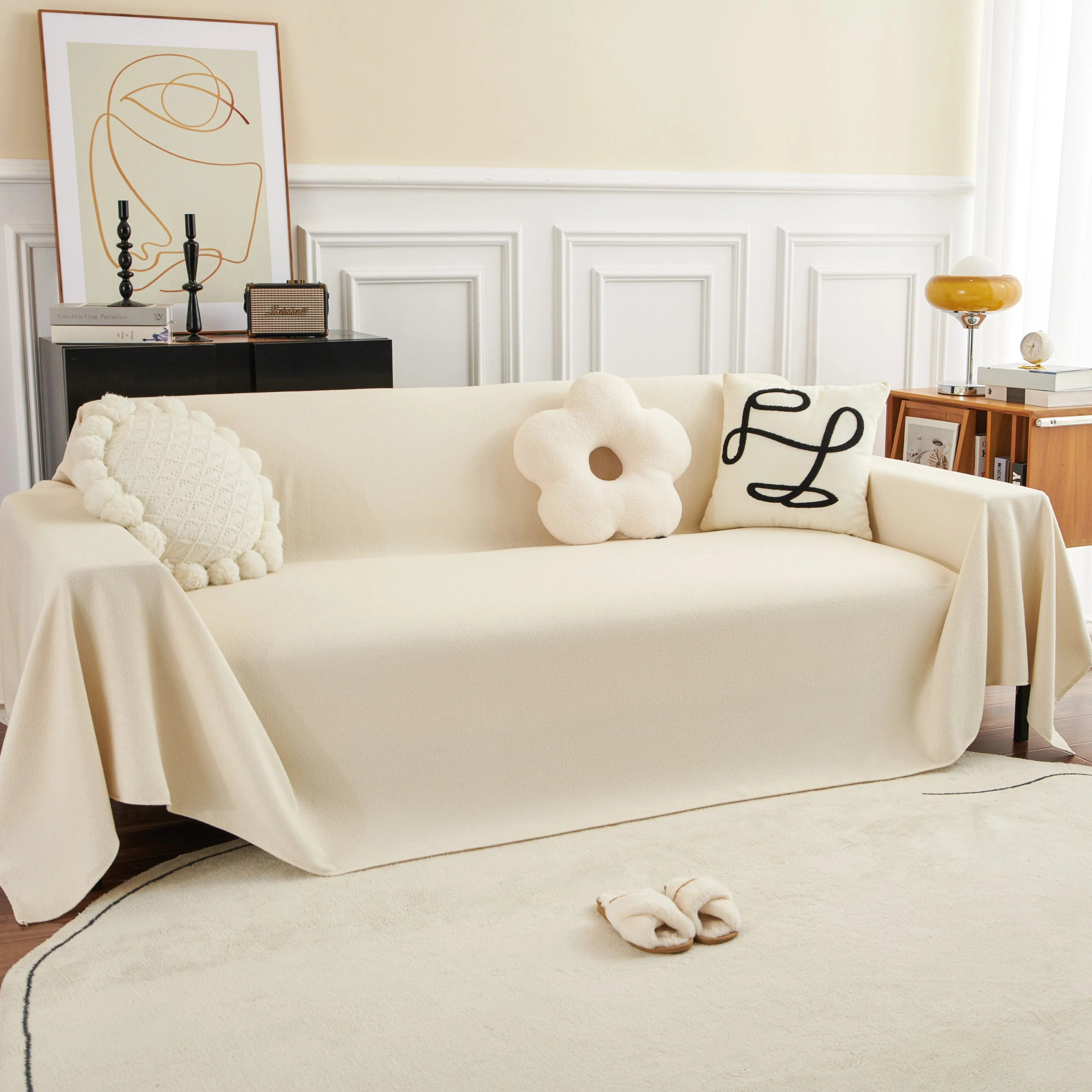 Teddy Throw Blanket and Stylish Slipcover for Couch, Waterproof Sofa Cover for Pets - Image 45