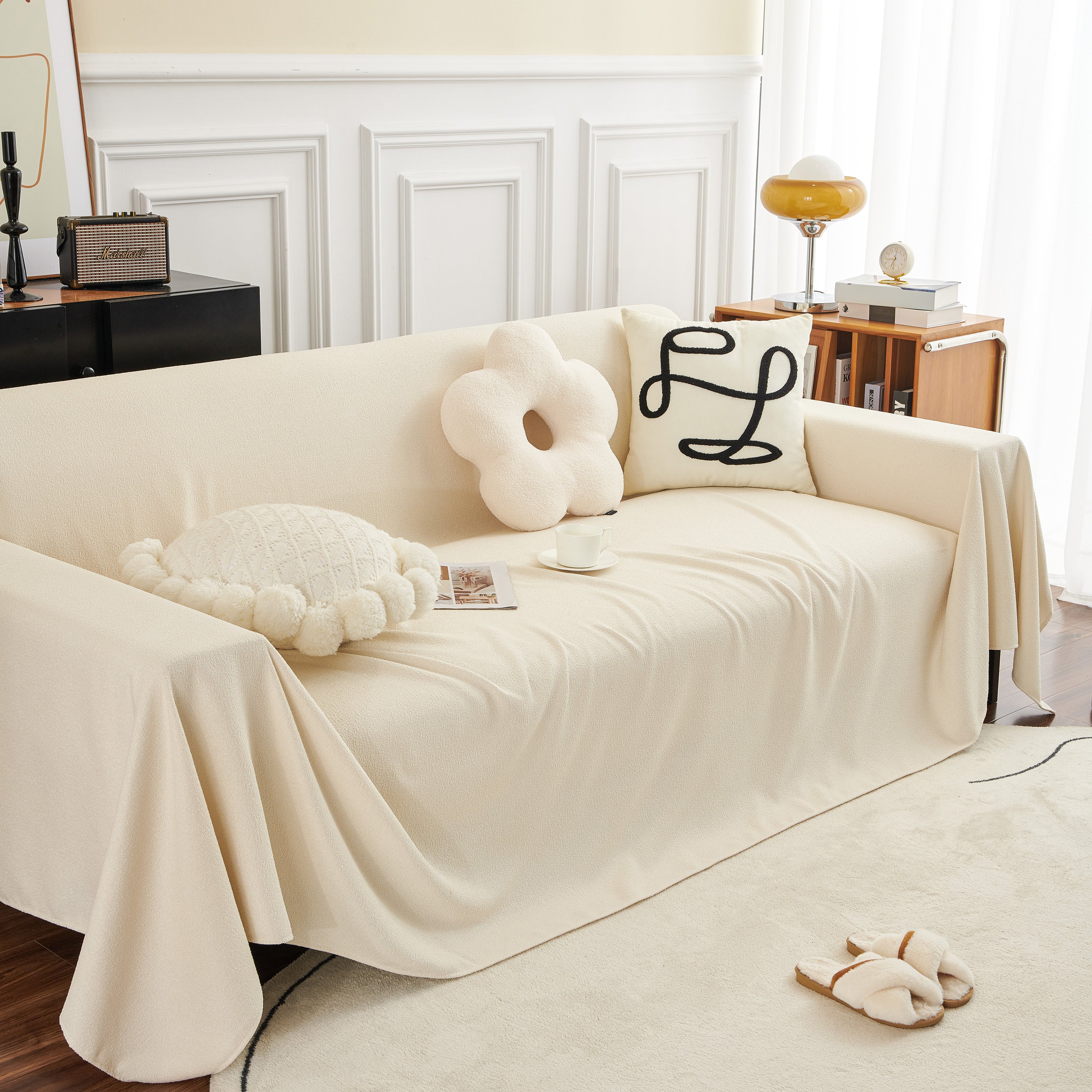 Teddy Throw Blanket and Stylish Slipcover for Couch, Waterproof Sofa Cover for Pets - Image 58