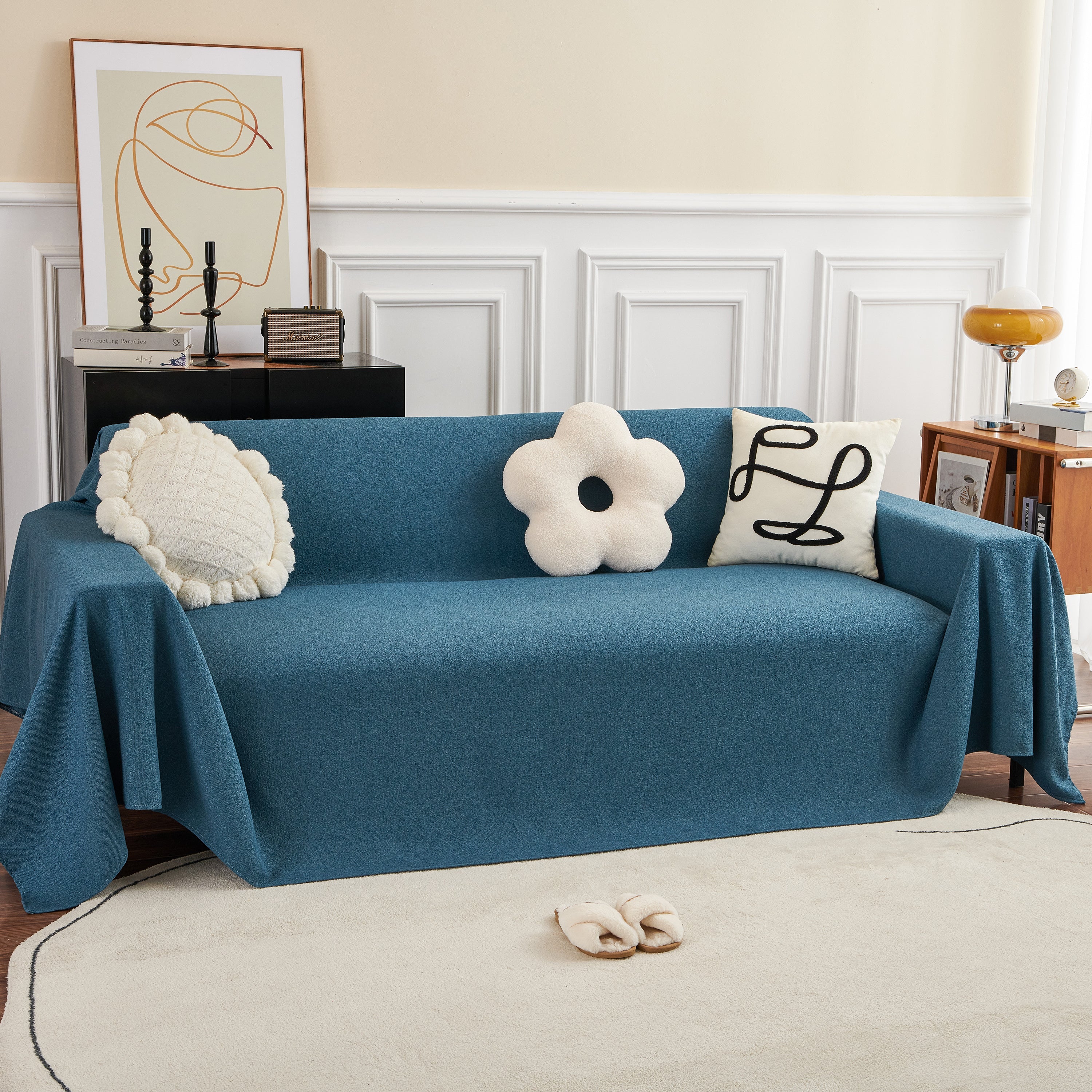 Teddy Throw Blanket and Stylish Slipcover for Couch, Waterproof Sofa Cover for Pets - Image 65