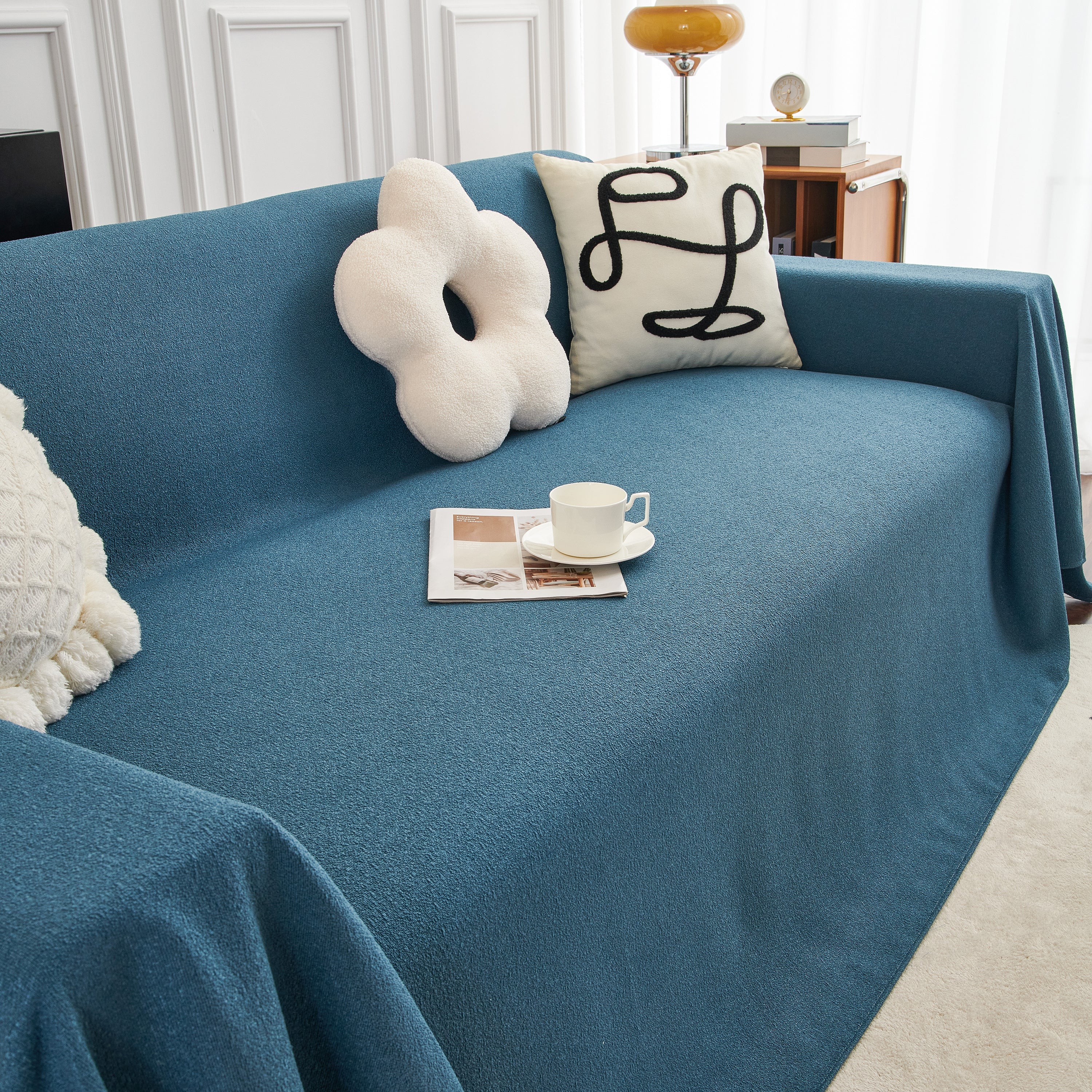 Teddy Throw Blanket and Stylish Slipcover for Couch, Waterproof Sofa Cover for Pets - Image 76