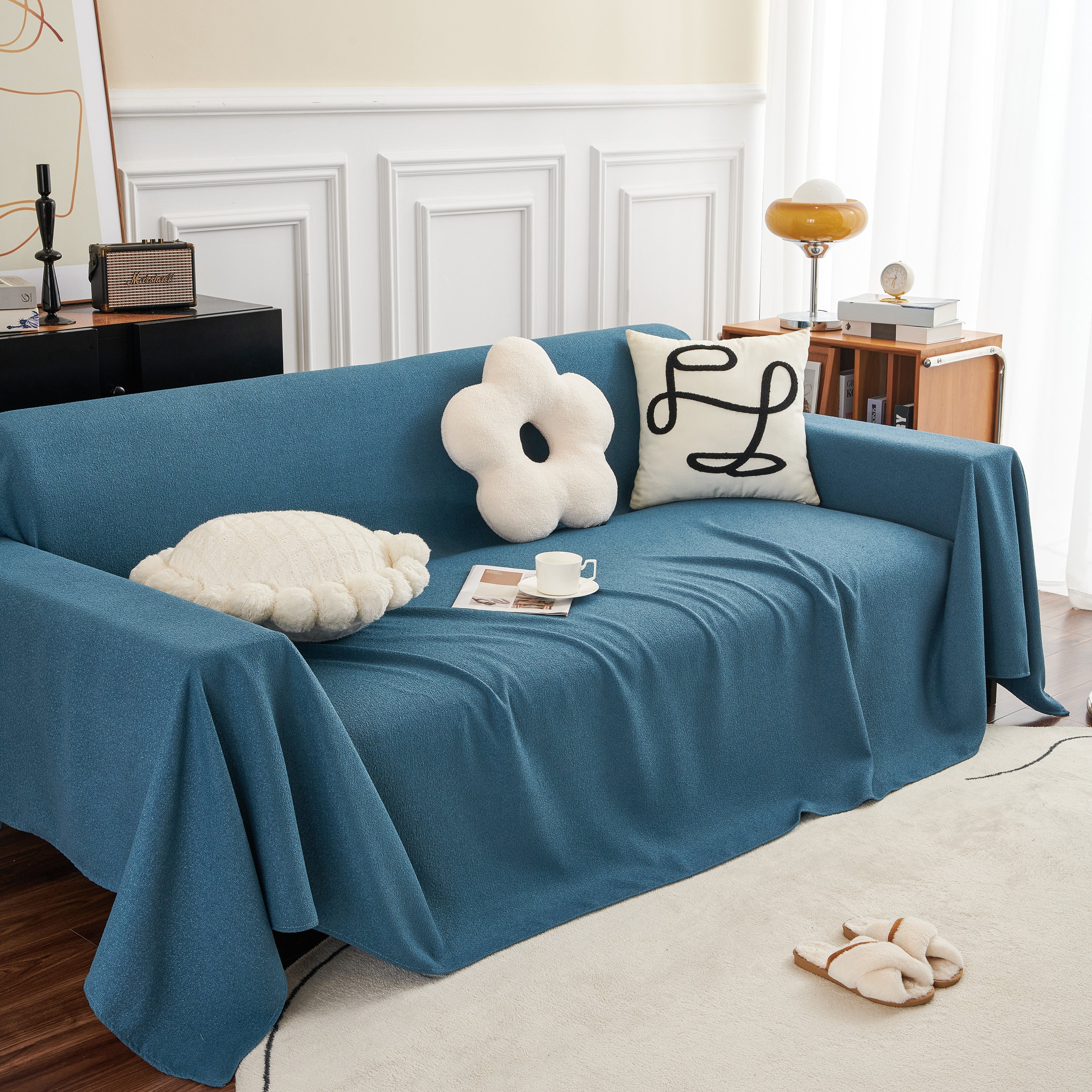 Teddy Throw Blanket and Stylish Slipcover for Couch, Waterproof Sofa Cover for Pets - Image 78