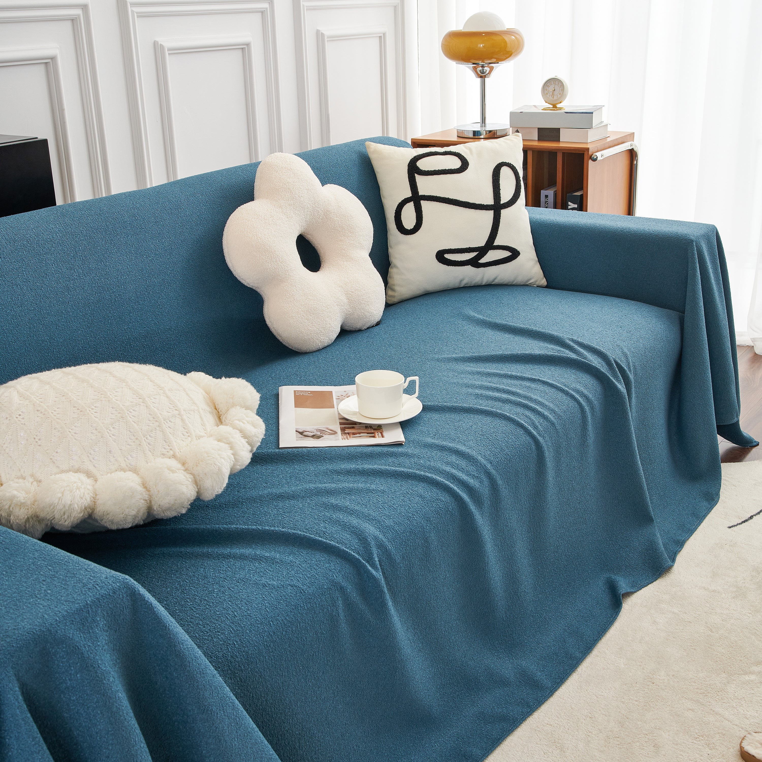 Teddy Throw Blanket and Stylish Slipcover for Couch, Waterproof Sofa Cover for Pets - Image 79