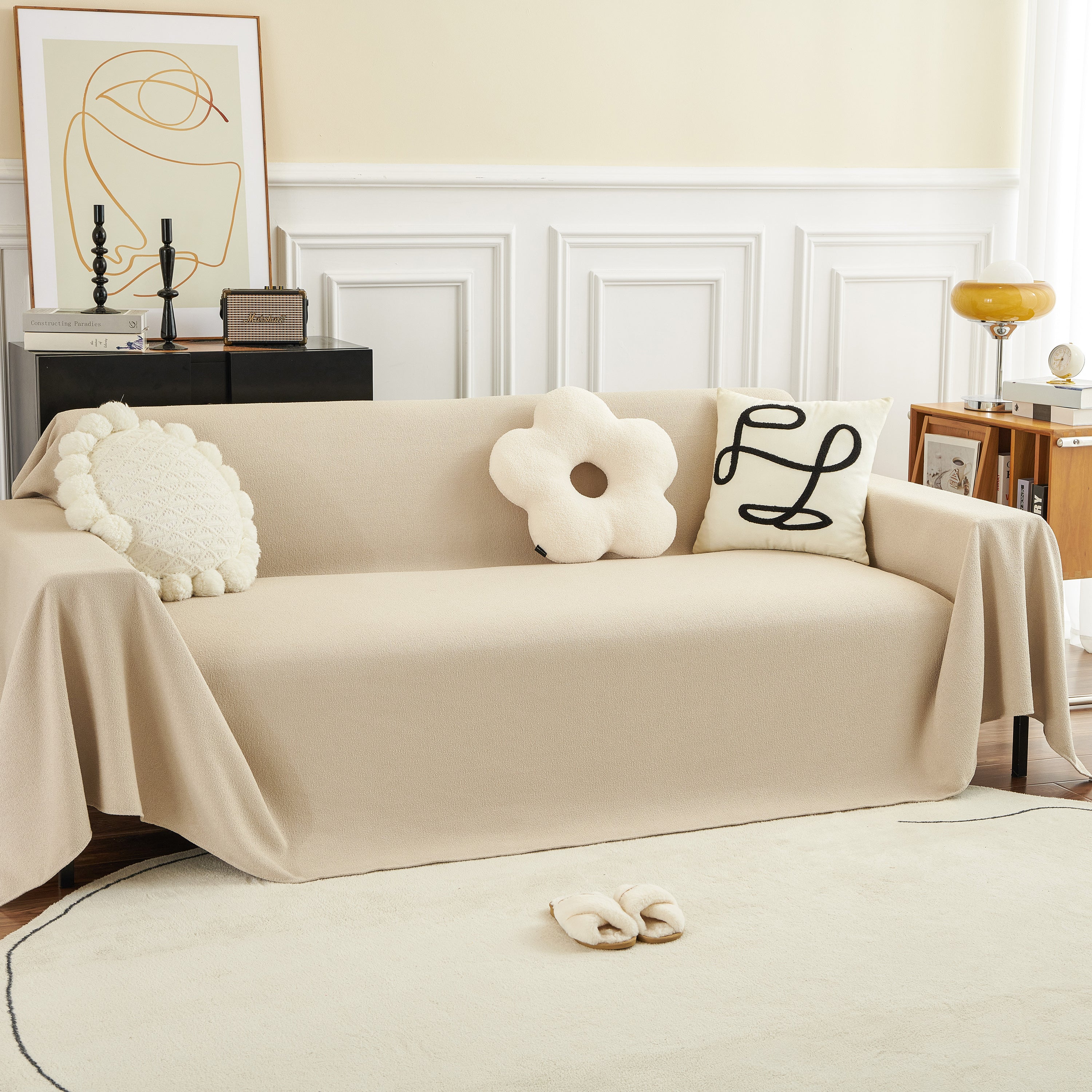 Teddy Throw Blanket and Stylish Slipcover for Couch, Waterproof Sofa Cover for Pets - Image 85