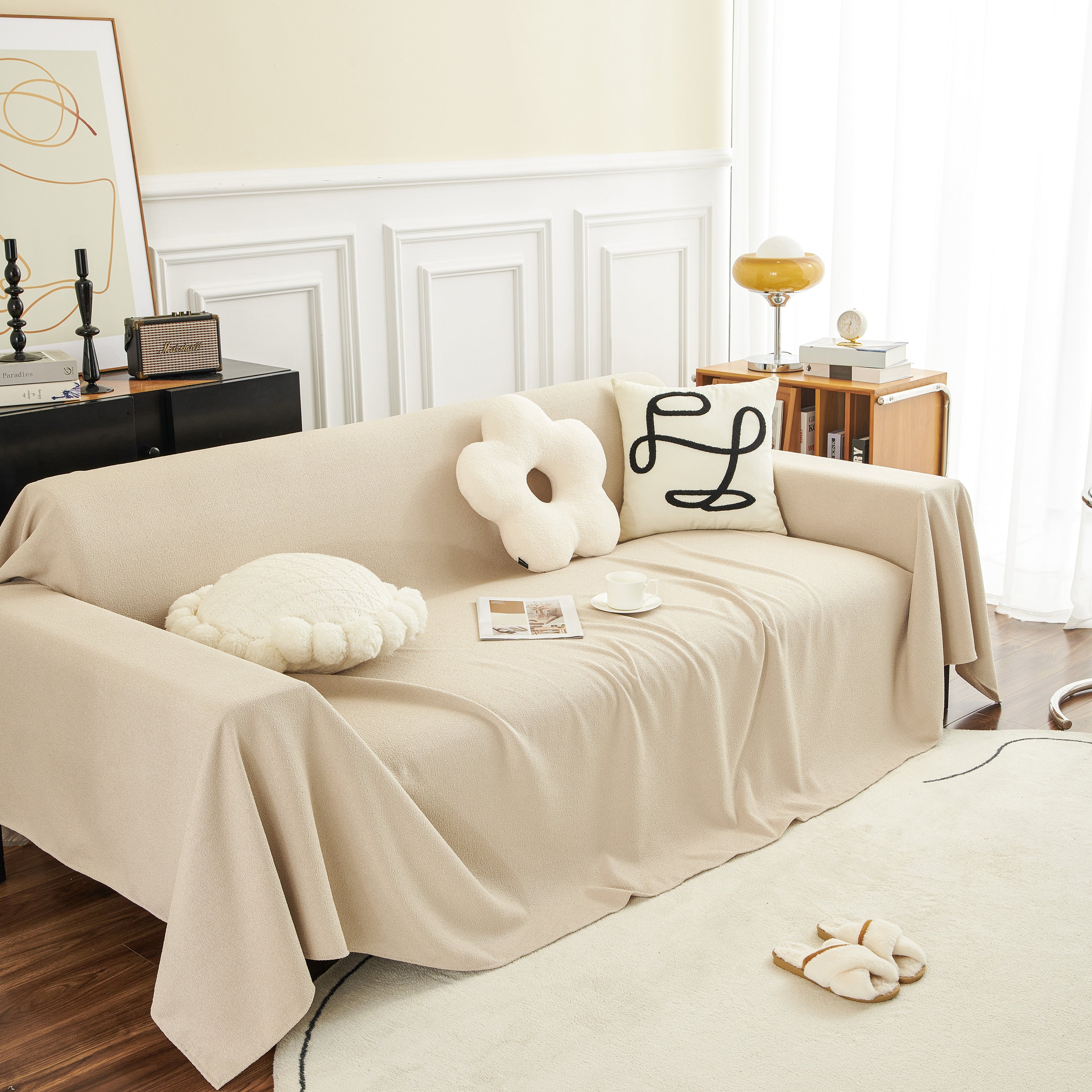 Teddy Throw Blanket and Stylish Slipcover for Couch, Waterproof Sofa Cover for Pets - Image 98