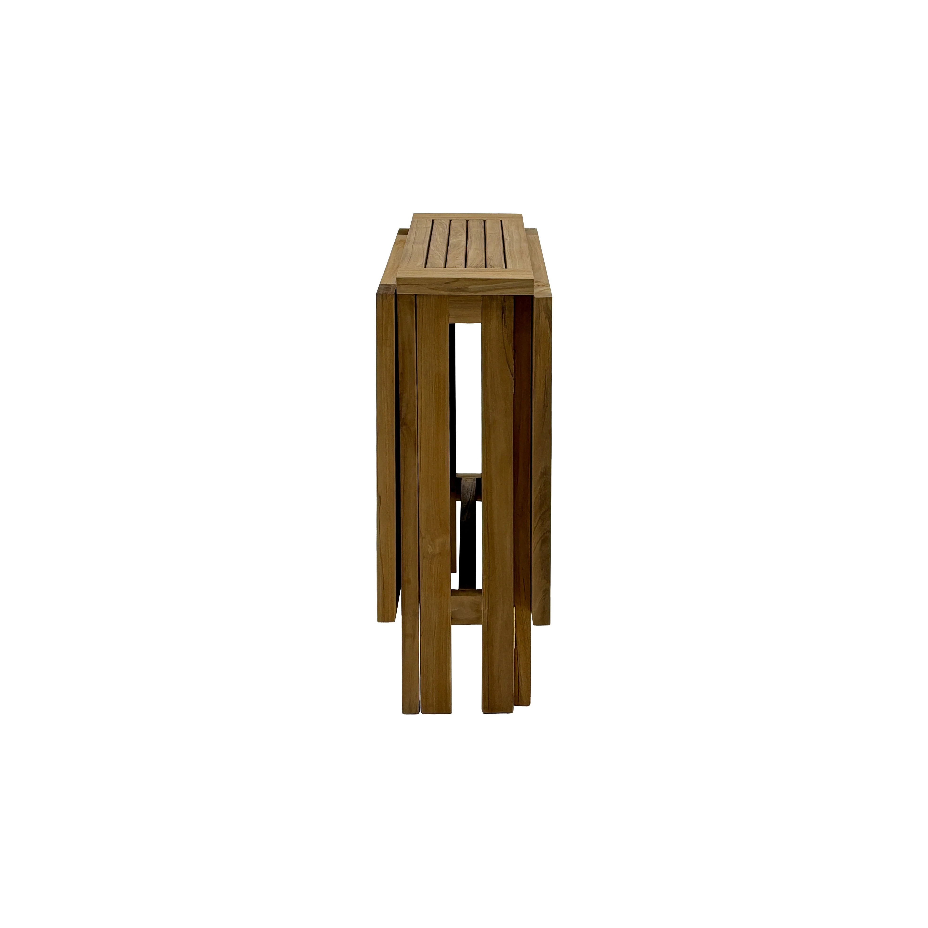 Telluride Natural Teak Rectangular Dual Folding Balcony Table - 51" - Image 6