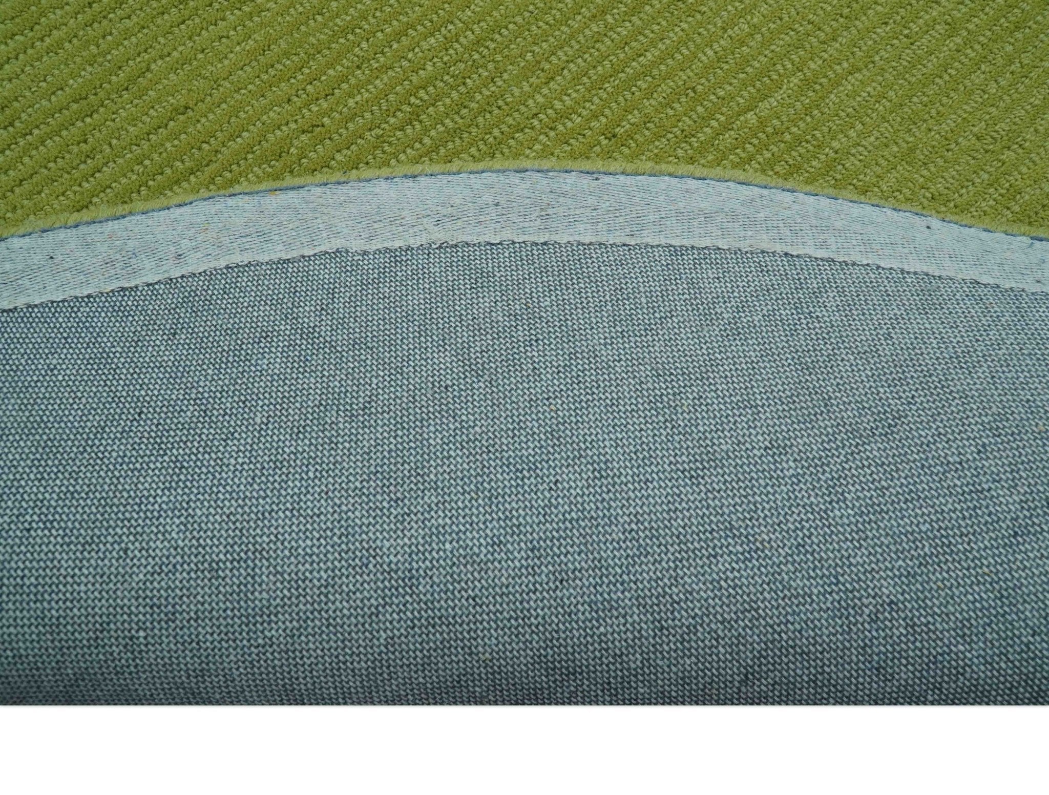 Terra Custom Made Modern Solid Design Green Hand Tufted Wool Rug - Image 6