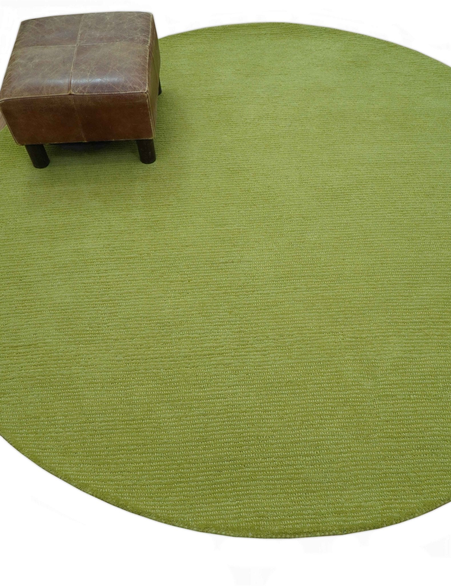 Terra Custom Made Modern Solid Design Green Hand Tufted Wool Rug - Image 9