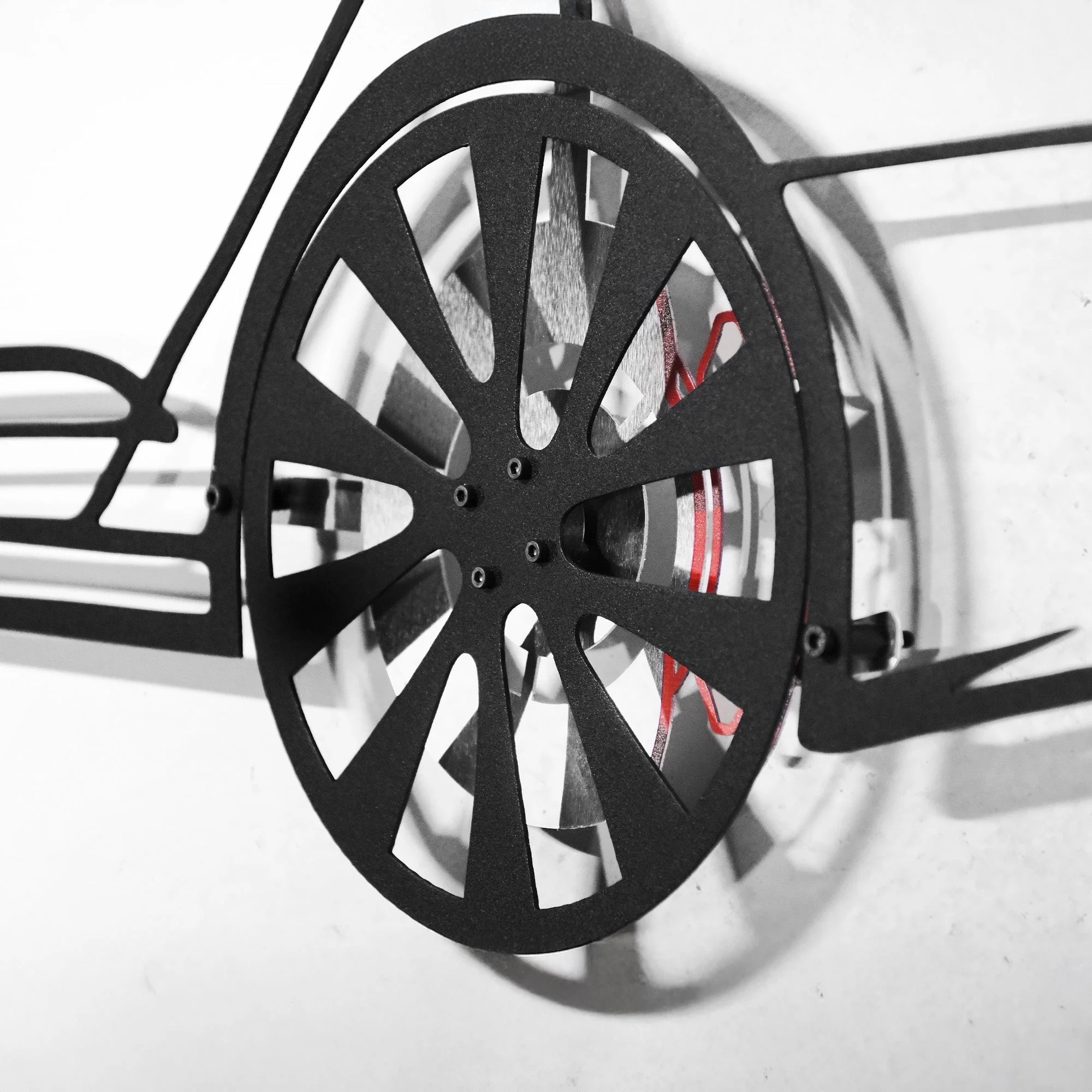 Tesla Model S Wall Art – Electric Car Steel Silhouette with Spinning Wheels-KAFMEKA045 - Image 7