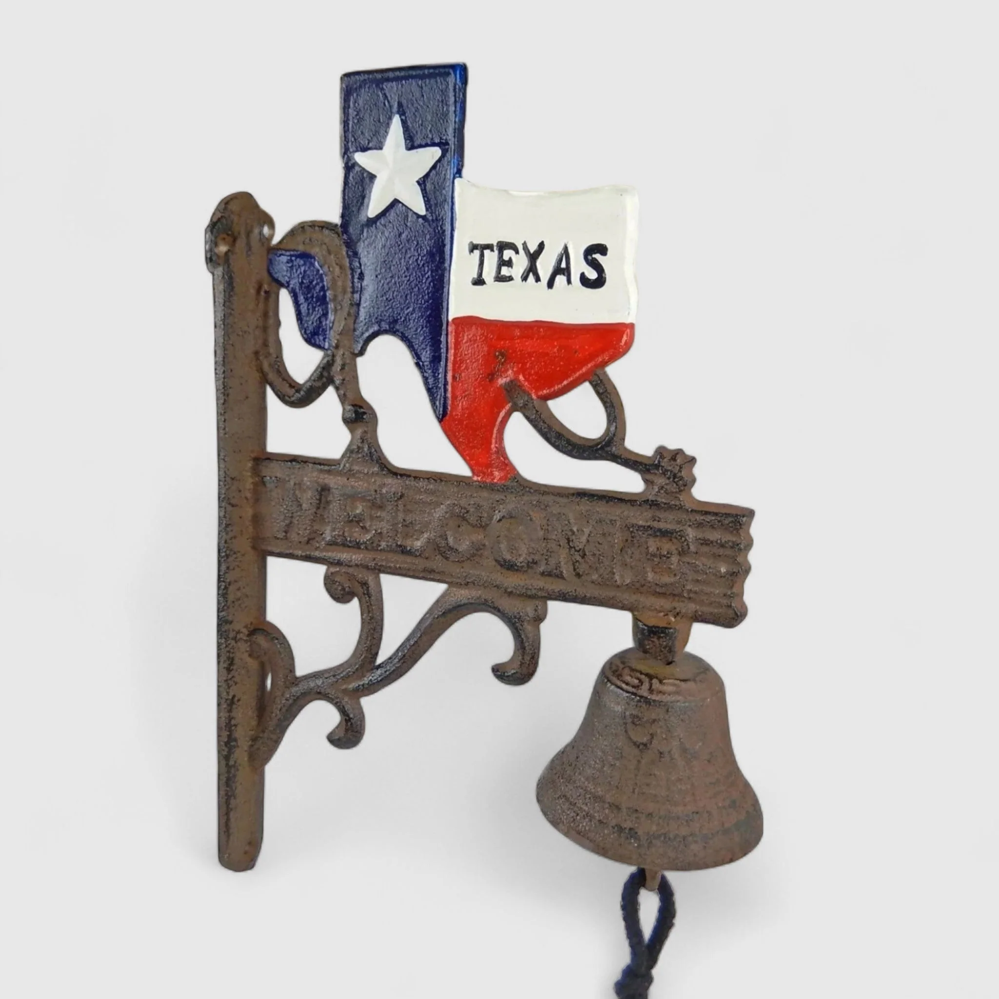 Texan Pride Cast Iron Welcome Bell - Rustic State-Shaped Door Chime - Image 2