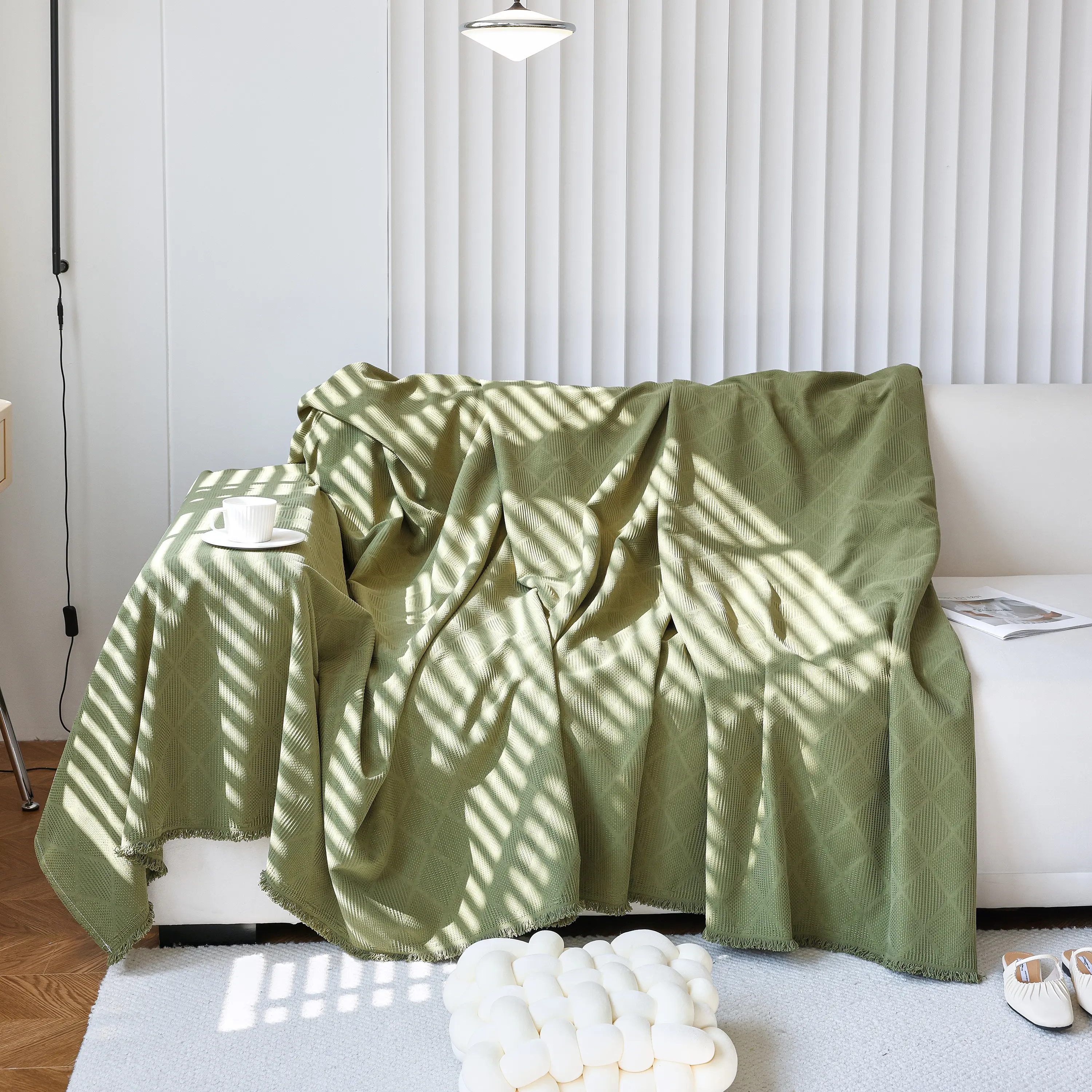 Textured Chenille Sofa Cover Throw, Soft Washable Couch Blanket Protector for Pets - Image 113