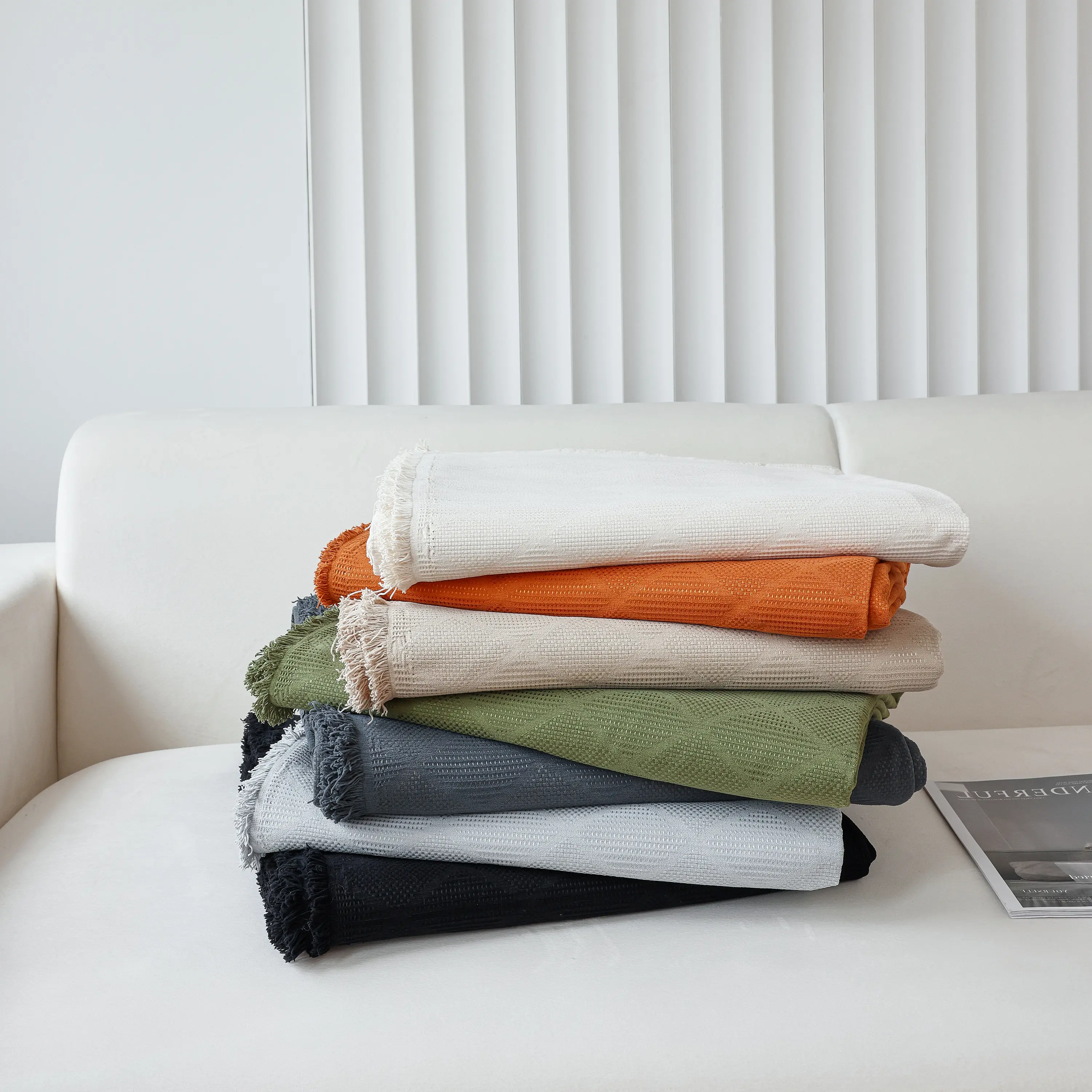Textured Chenille Sofa Cover Throw, Soft Washable Couch Blanket Protector for Pets - Image 181